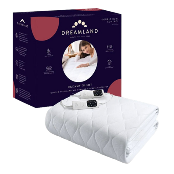 Hypoallergénique Surmatelas Chauffant DOUBLE avec 2 télécommandes