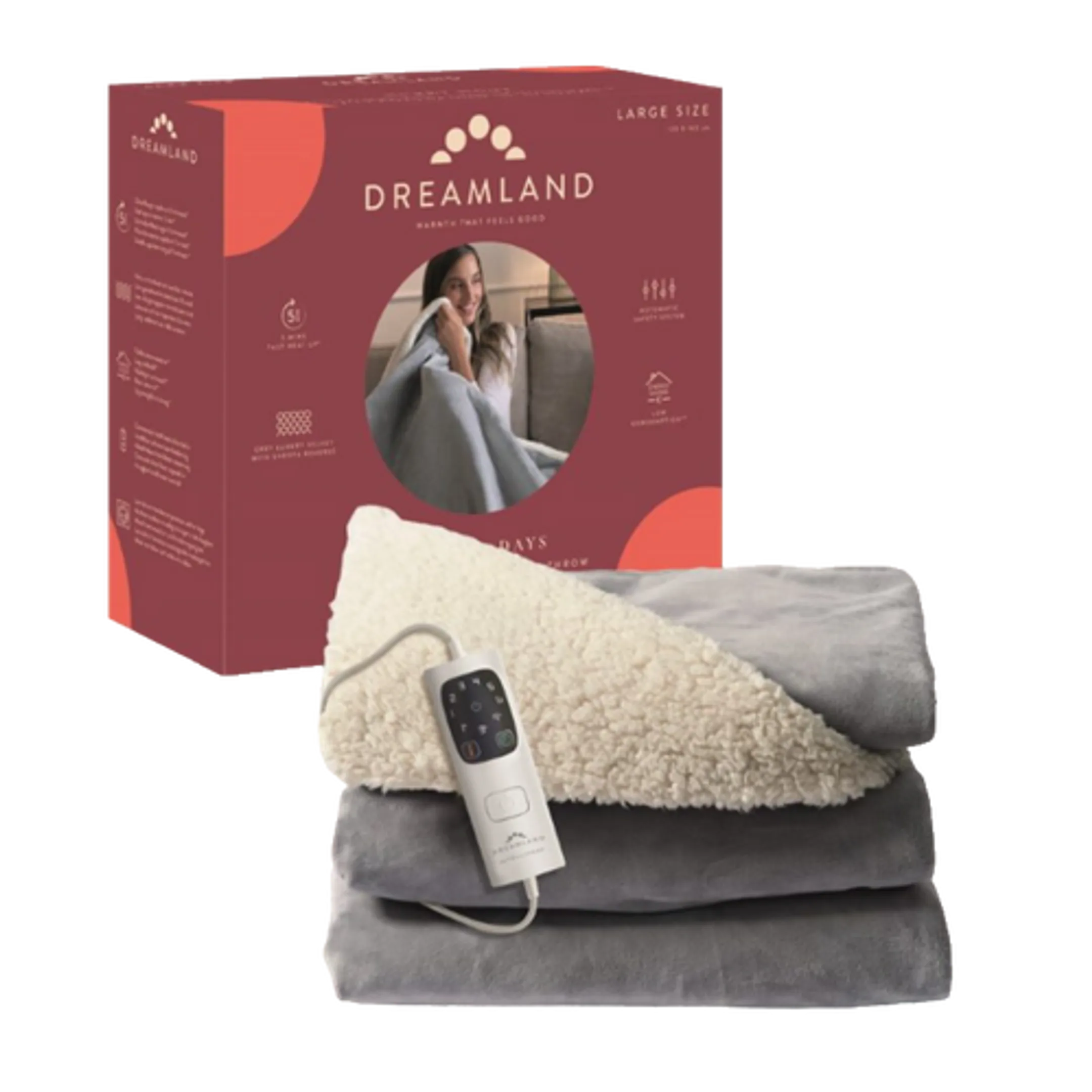 Sherpa en Fluwelen Grijze Warmtedeken of Plaid - Pyjama Days - Large