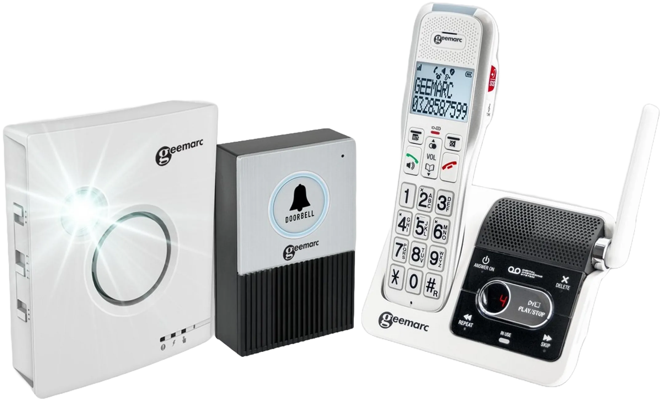 Draadloze telefoon Mono Amplidect 595 + deurbel