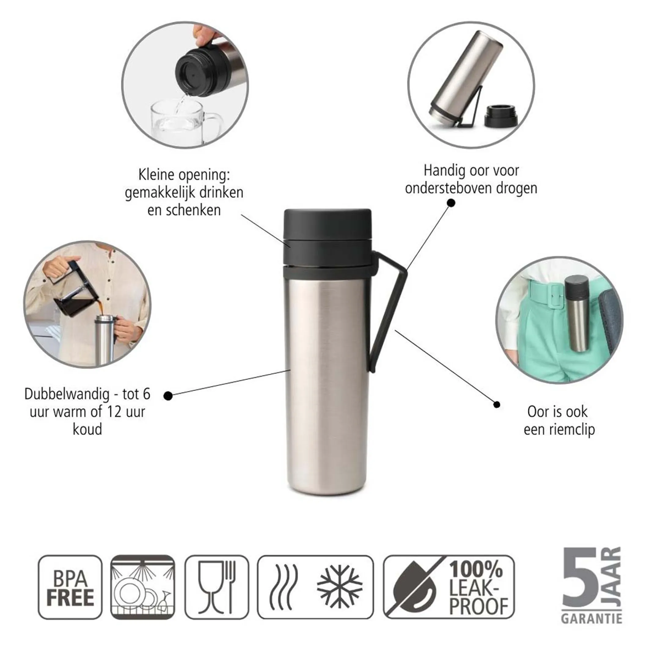 Brabantia Make & TakeThermosfles - 0,5 l  image