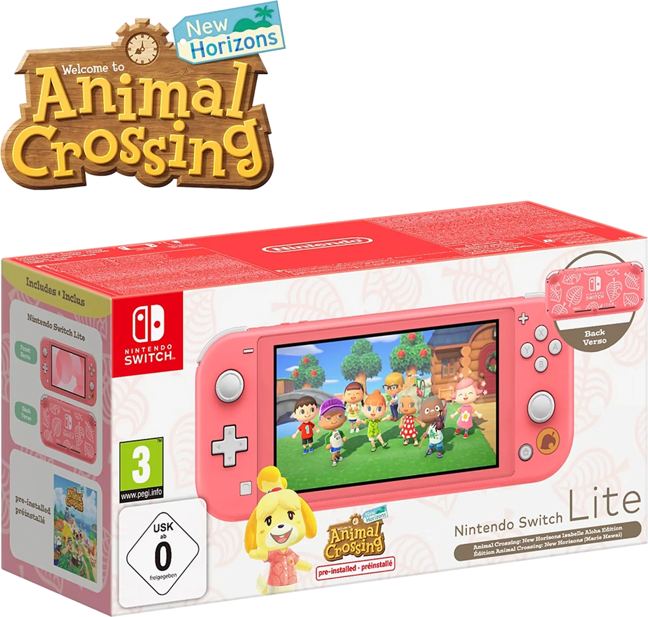Switch Lite Animal Crossing: New Horizons Edition Isabelle Aloha Edition