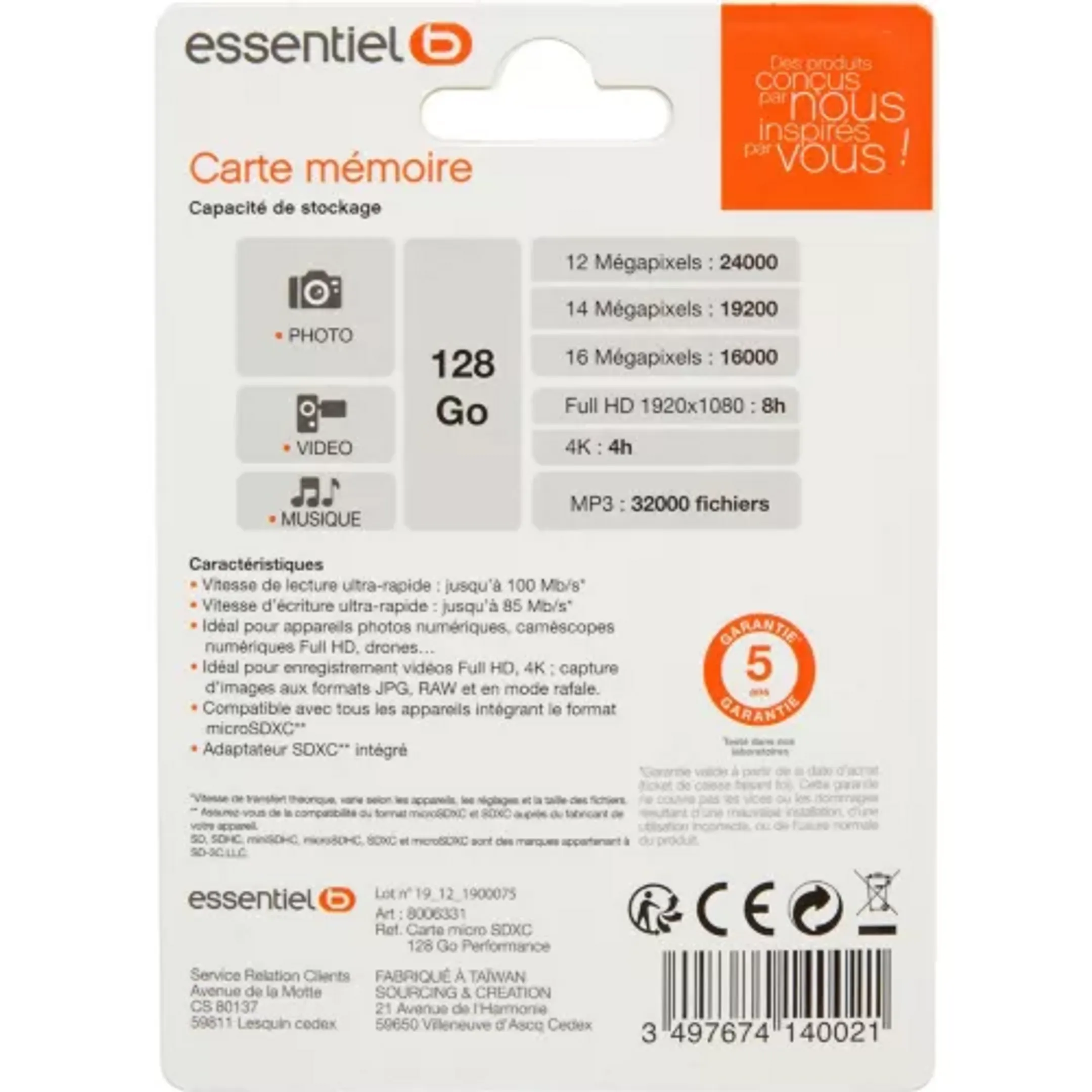 Essentiel-B Micro SD card 128GB image