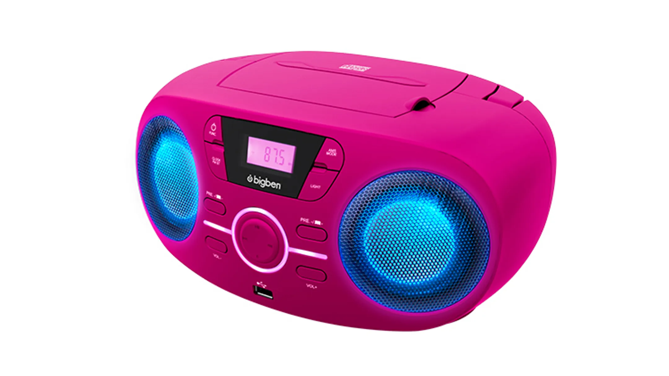 BigBen Radio FM portable avec lecteur de CD - CD61RUSB - Rose image
