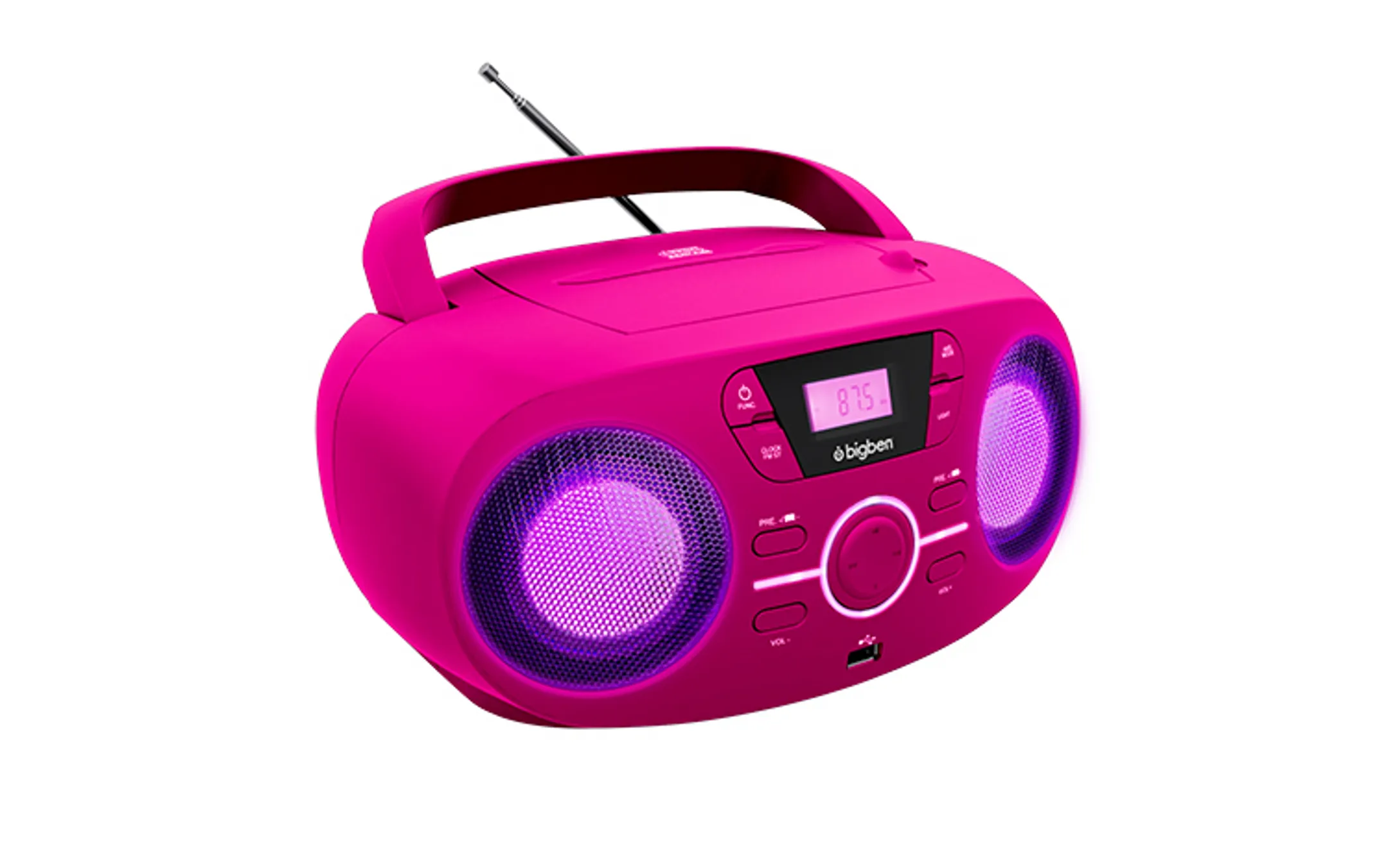 BigBen Radio FM portable avec lecteur de CD - CD61RUSB - Rose image