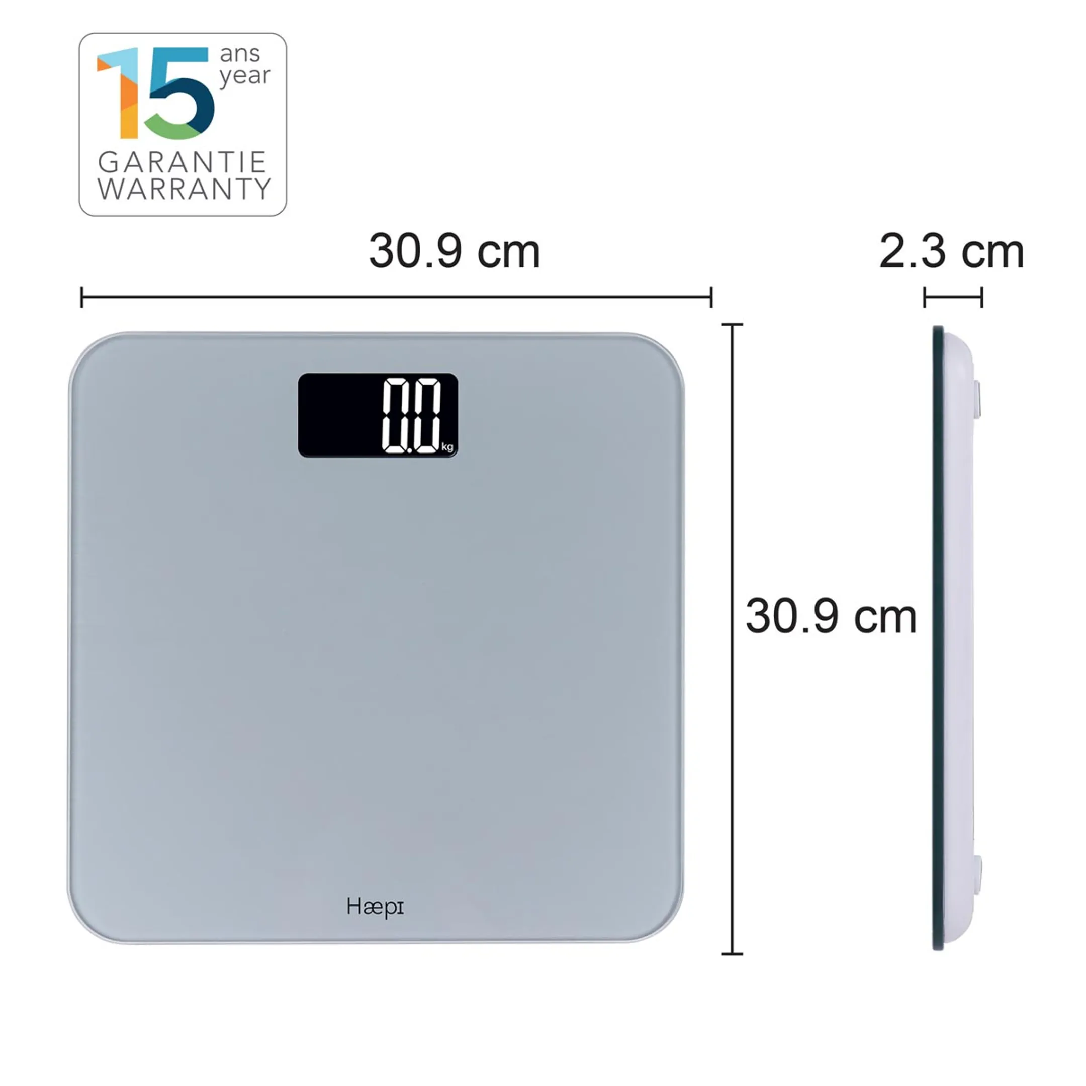HAEPI Personenweegschaal, Groot Display, 180kg, Batterijen incl image