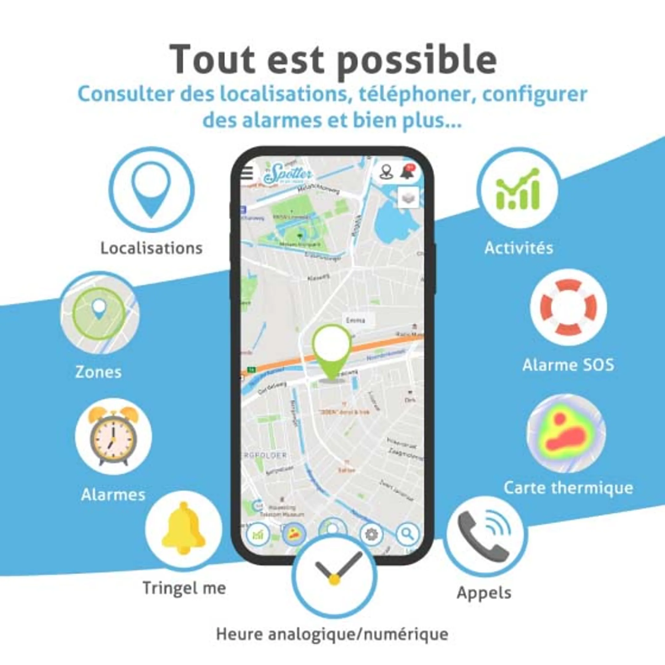 Montre GPS de suivi d'activité - Air - Noir