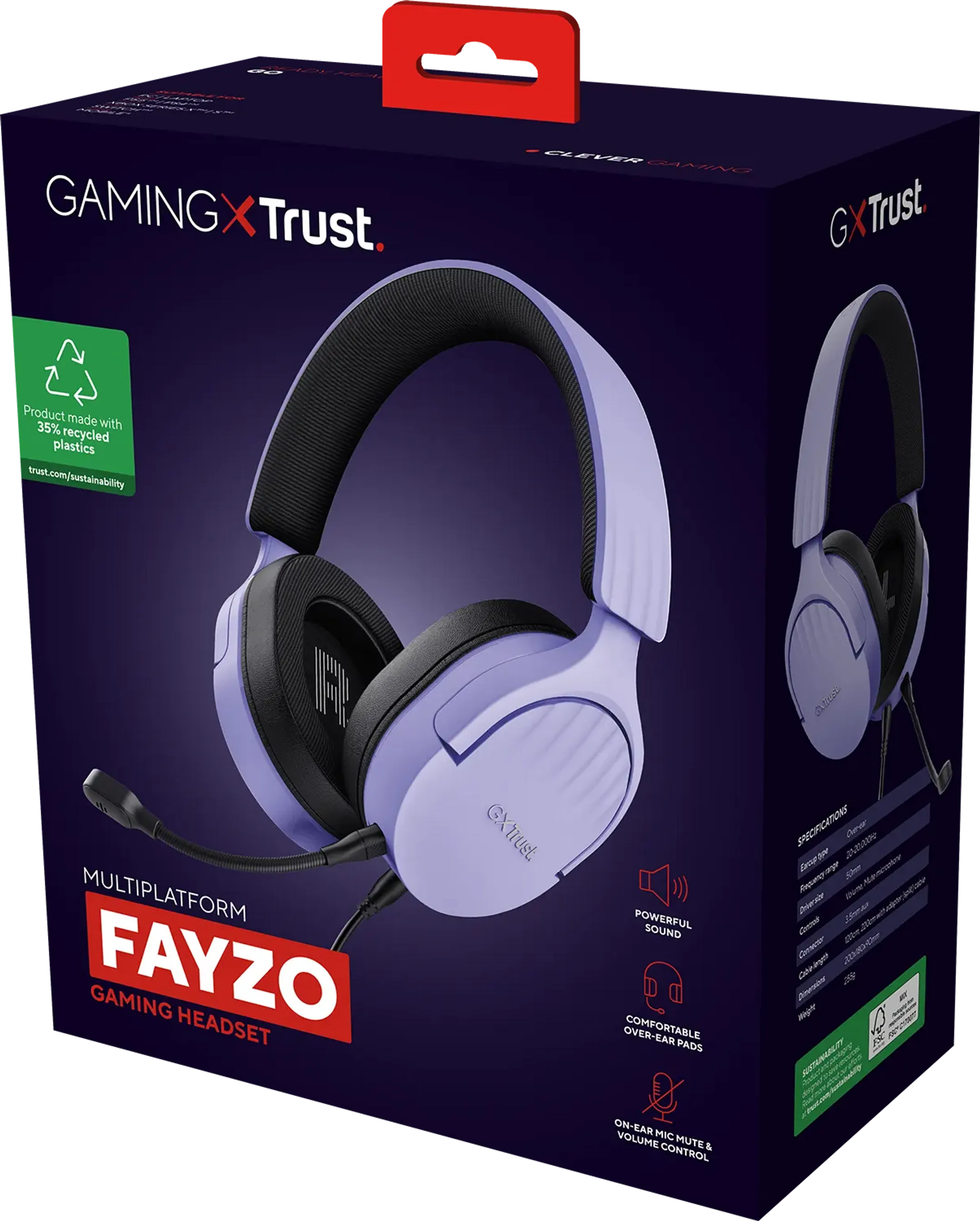 Trust Casque gaming GXT 489 Fayzo - Mauve image