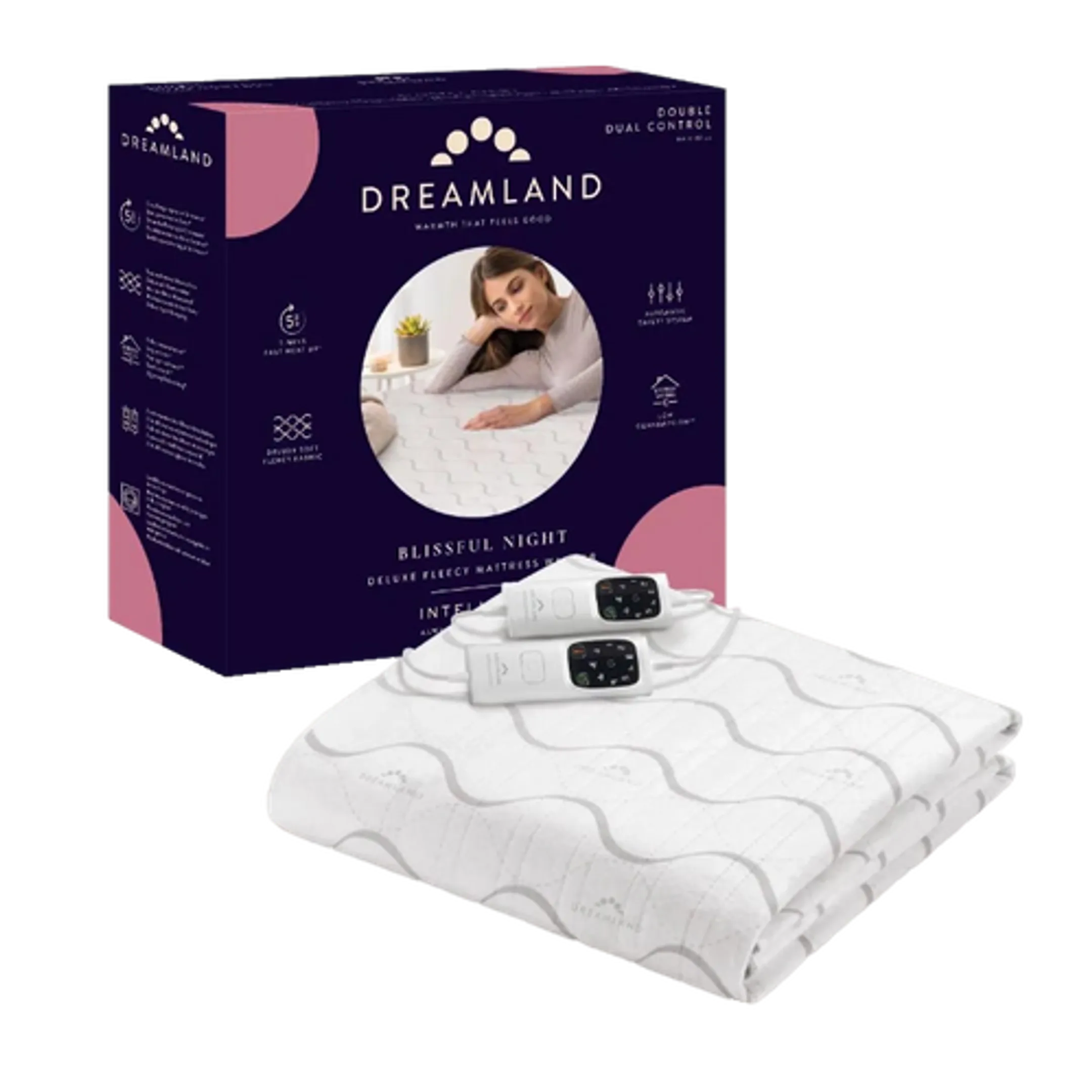 Deluxe Fleece Verwarmde Matrastopper DUBBEL met 2 Schakelaars
