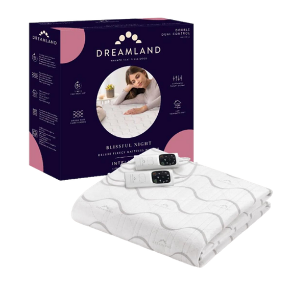 Deluxe Fleece Verwarmde Matrastopper DUBBEL met 2 Schakelaars