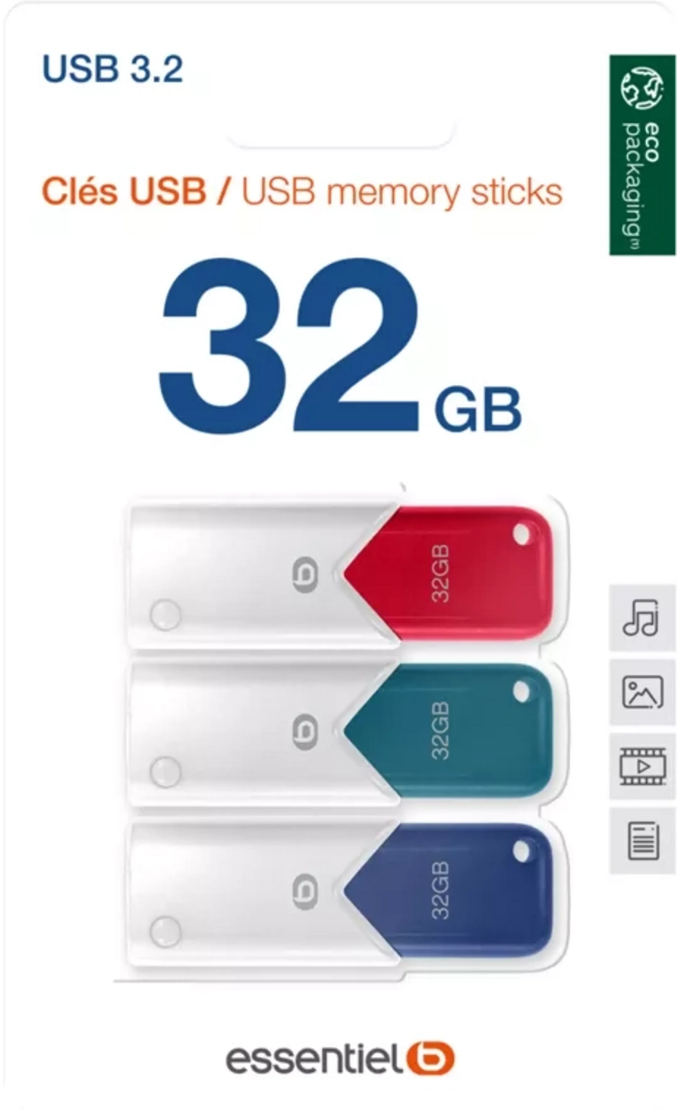Clé USB 32Go 3.0 Tripack