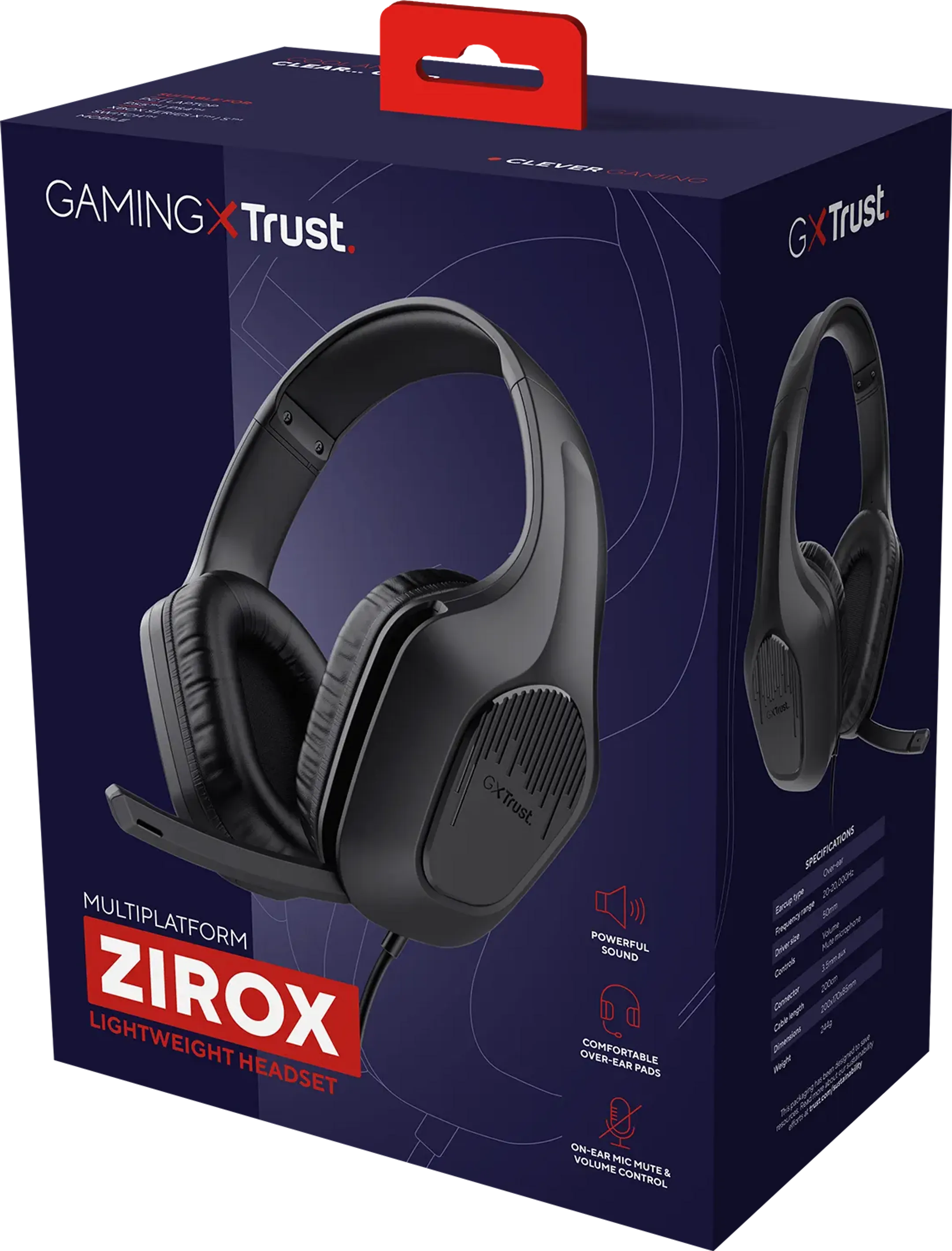Trust Casque gaming GXT 415 Zirox - Noir image