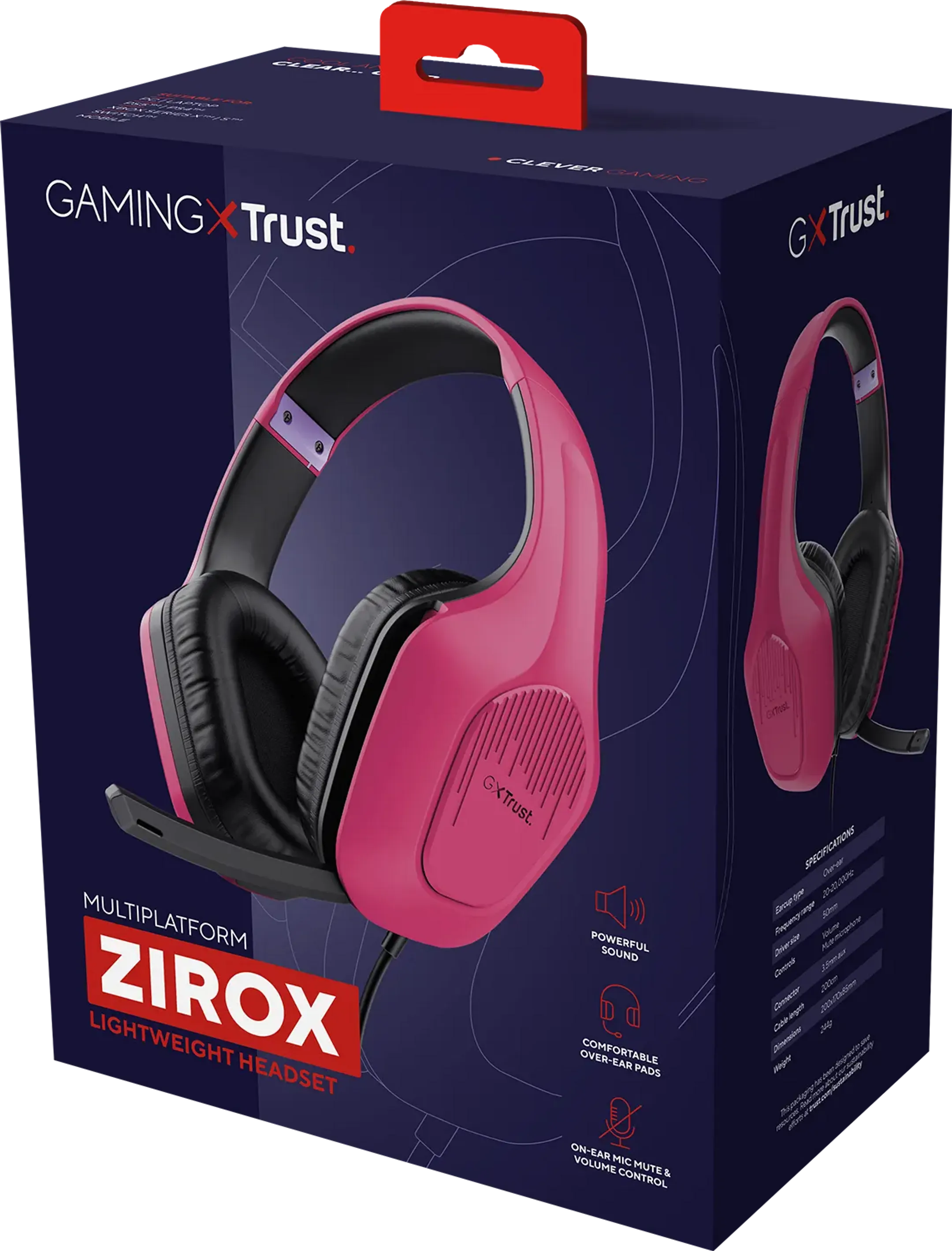 Trust Casque gaming GXT 415P Zirox - Rose image