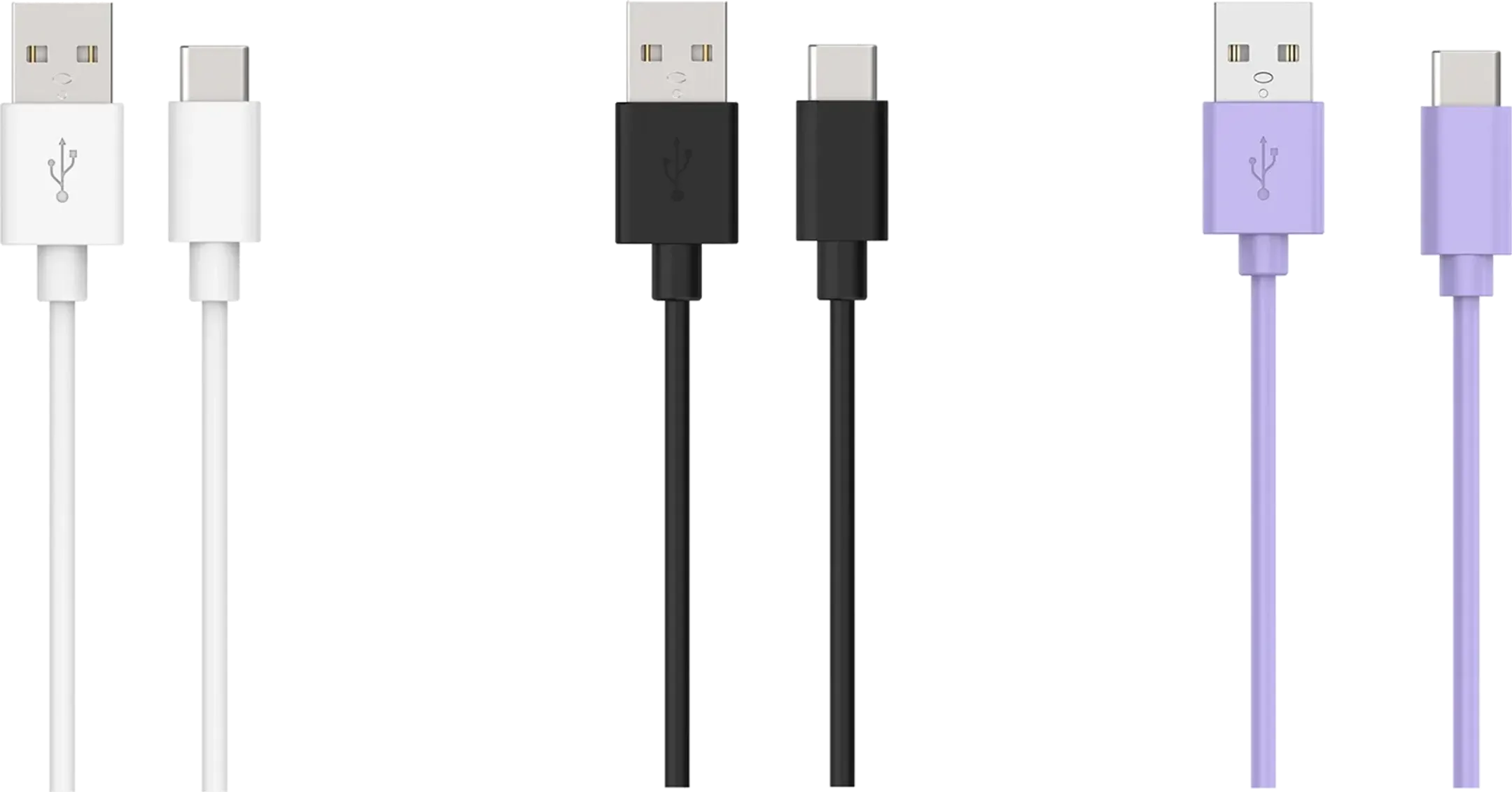 Set van 3 USB C naar USB A-kabels - 1 m.