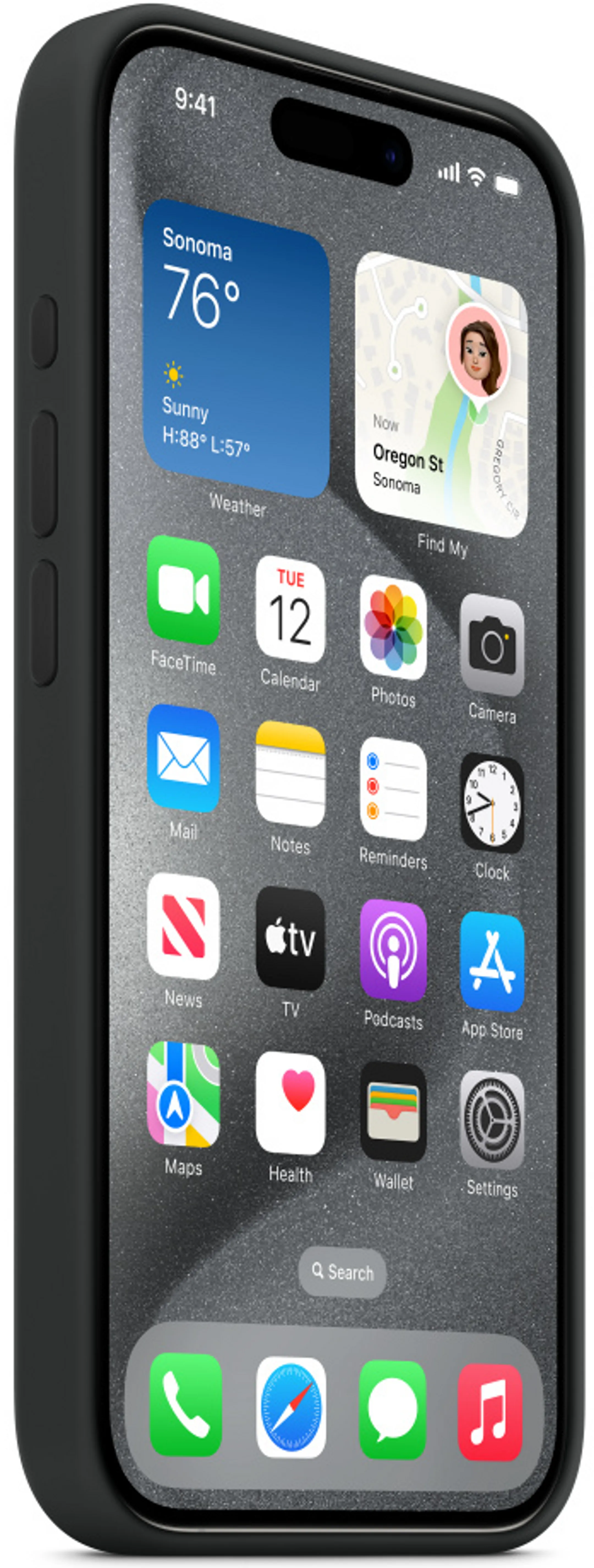 Apple Coque en silicone avec MagSafe pour iPhone 15 Pro - Noir image