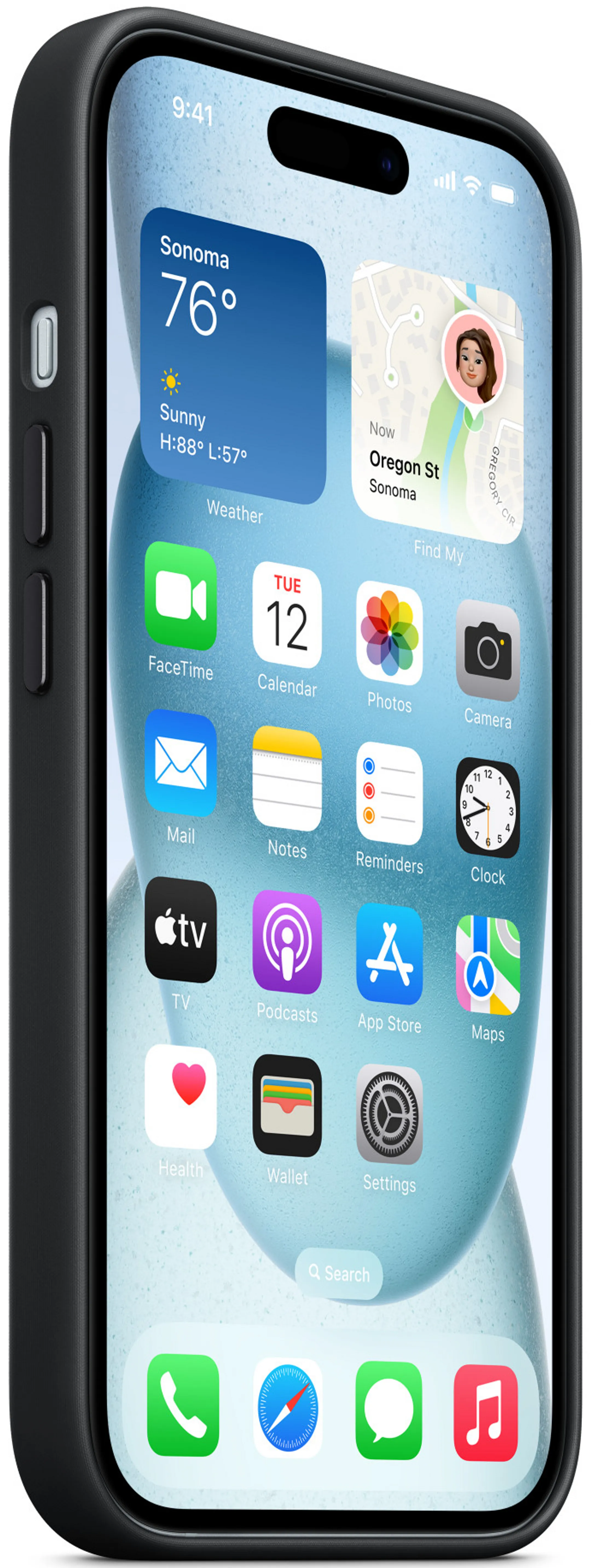 Apple FineWoven hoesje met MagSafe voor iPhone 15 - Zwart image