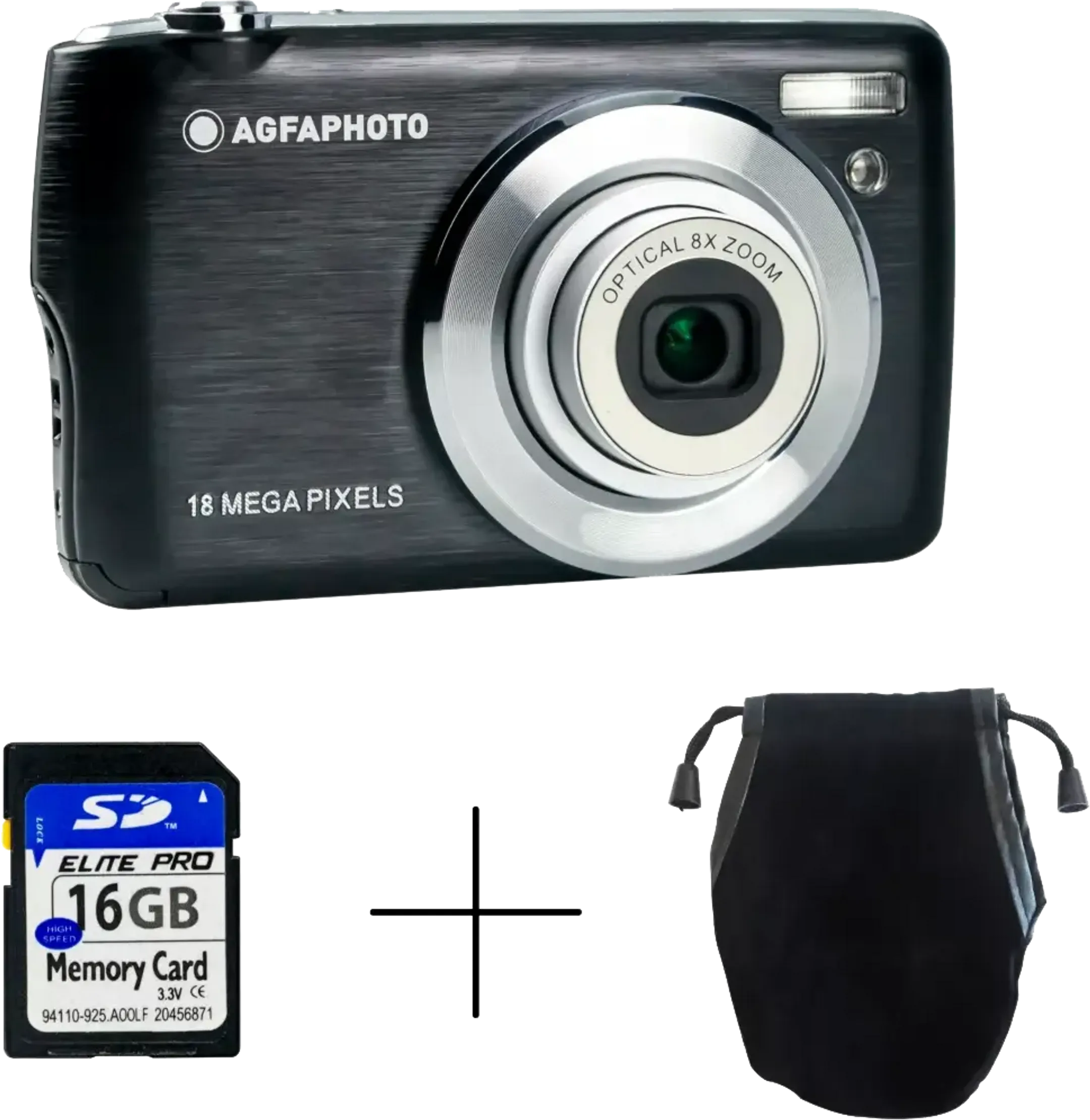Appareil photo Compact DC8200 étui + SD 16GB - Noir