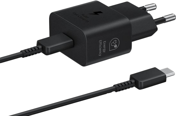 25W energy-efficiënte lader met USB-C kabel -1m - Zwart