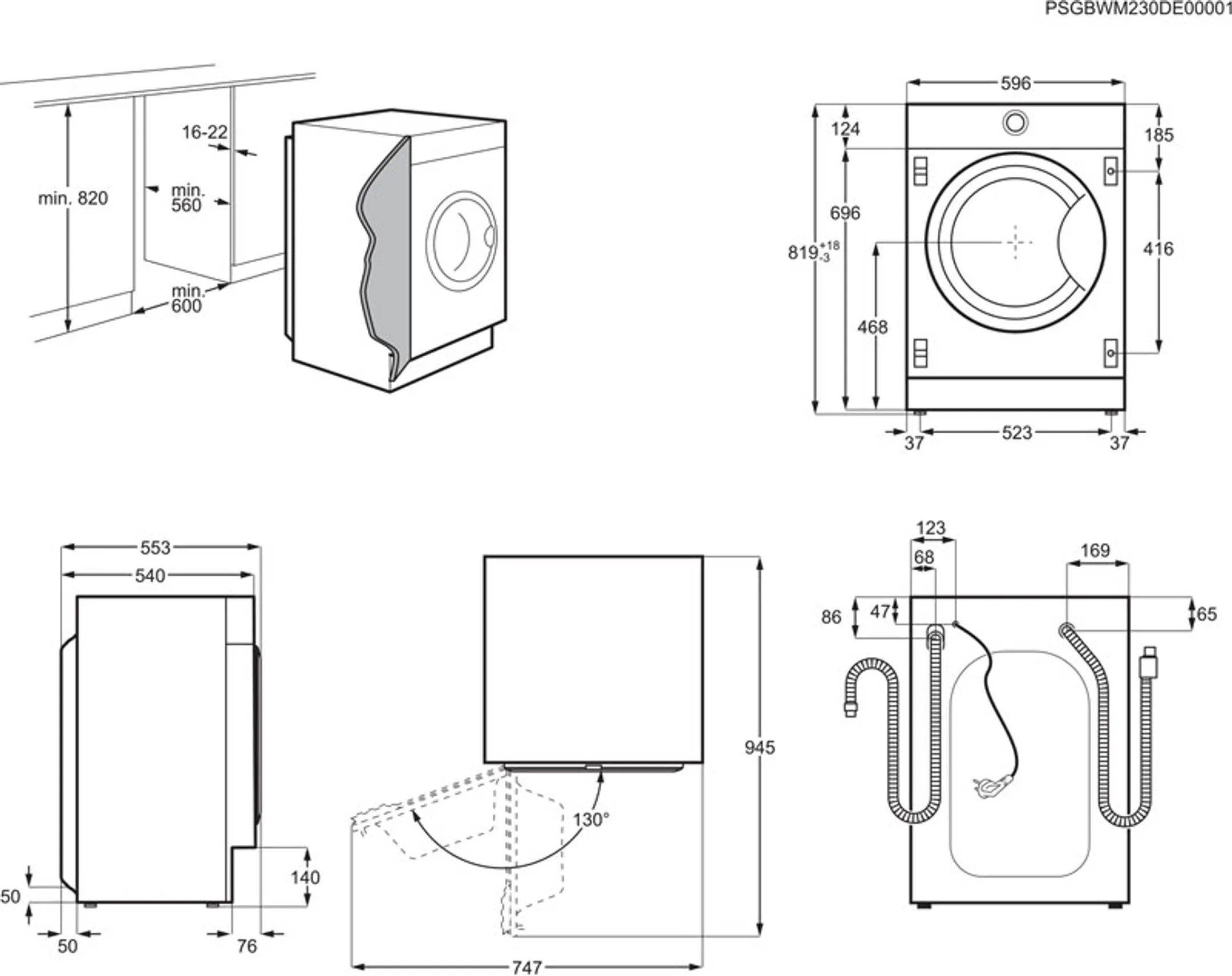 AEG Lave-linge séchant LWR7676BI PROSTEAM® image