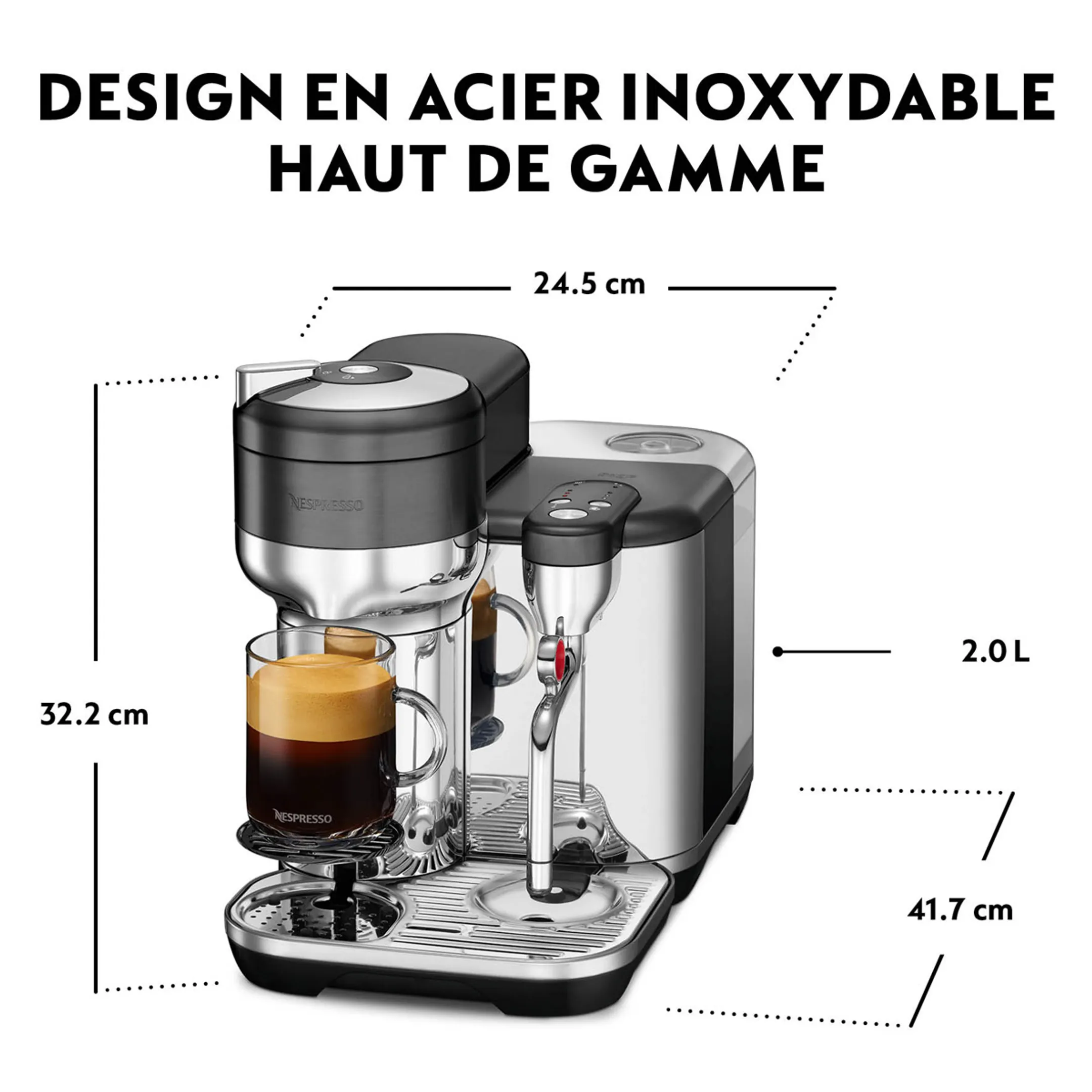 Sage Machine à café Nespresso Vertuo Creatista Black Stainless Steel image