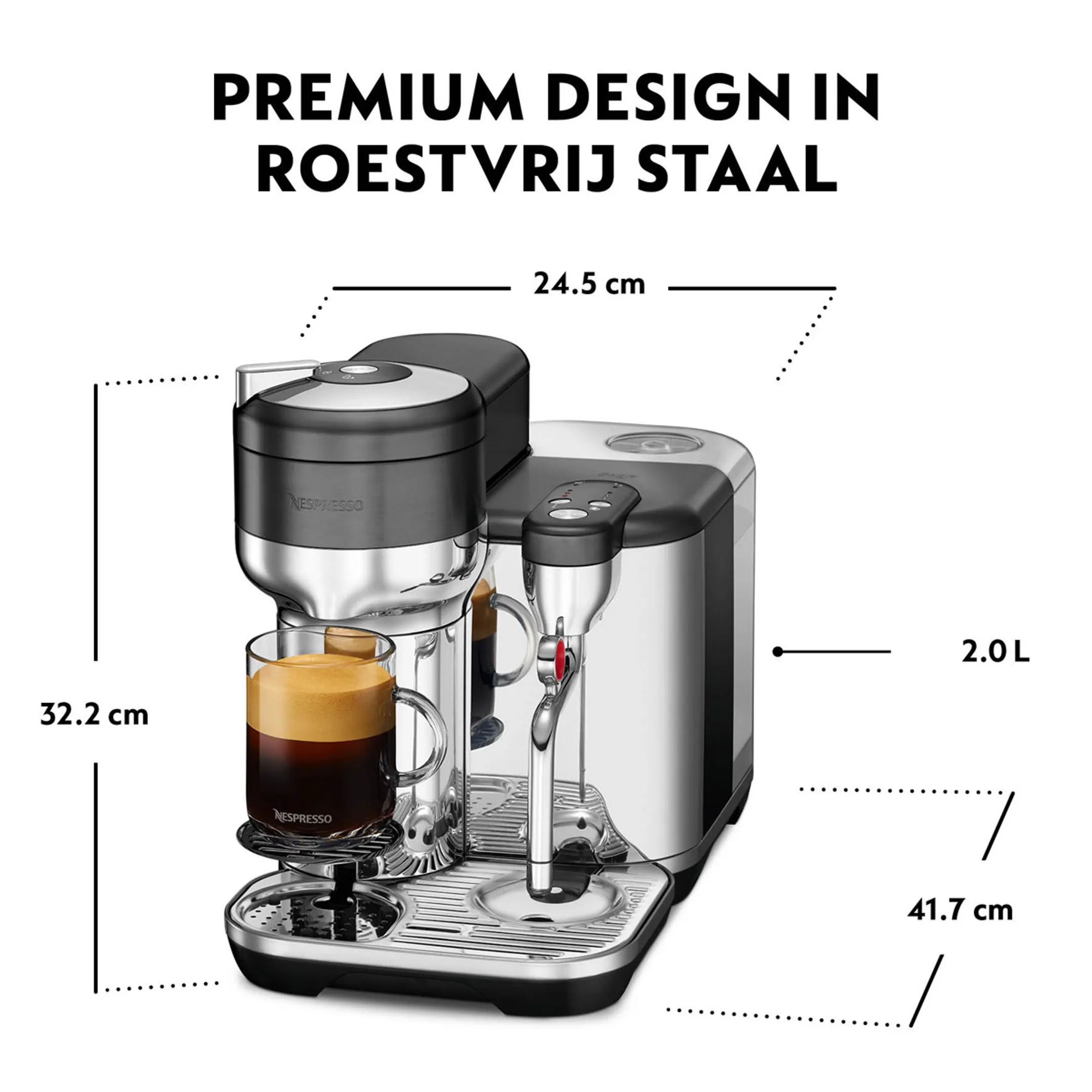 Sage Koffiemachine Nespresso Vertuo Creatista Black Stainless Steel image