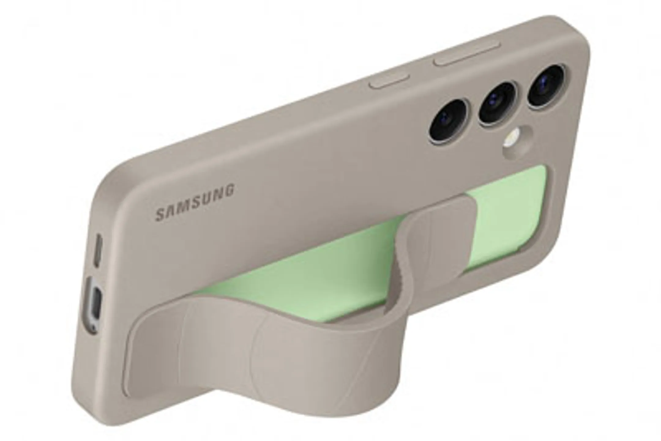 Siliconen backcover met band voor Galaxy S24 - Taupe