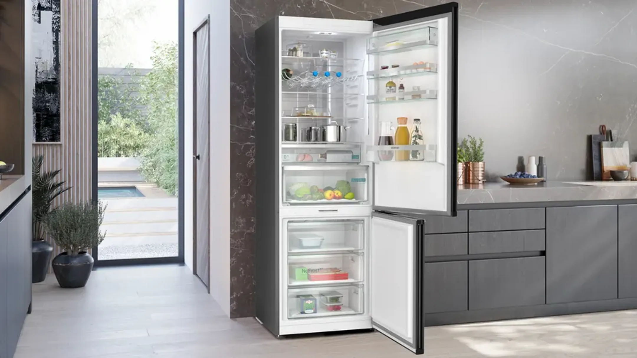 Siemens Frigo avec congélateur KG49NAXCF iQ500 Total No-frost 203 cm image