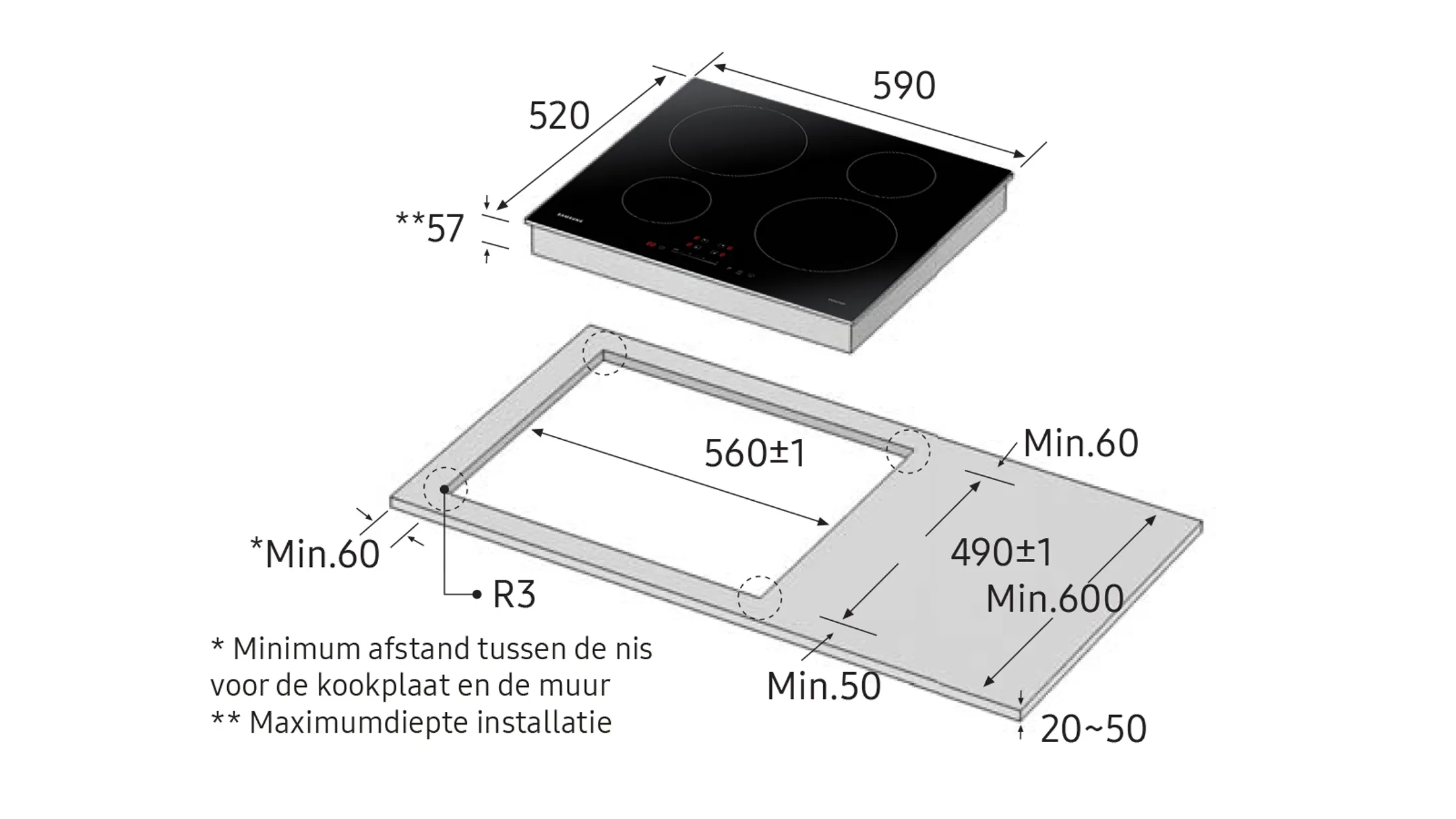 Samsung Inductiekookplaat NZ64M3707AK image