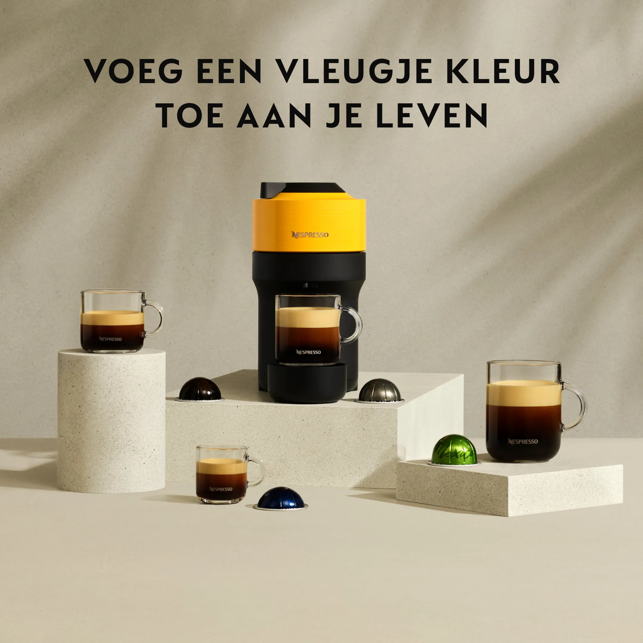 Koffiemachine Nespresso Vertuo Pop, Mango Yellow
