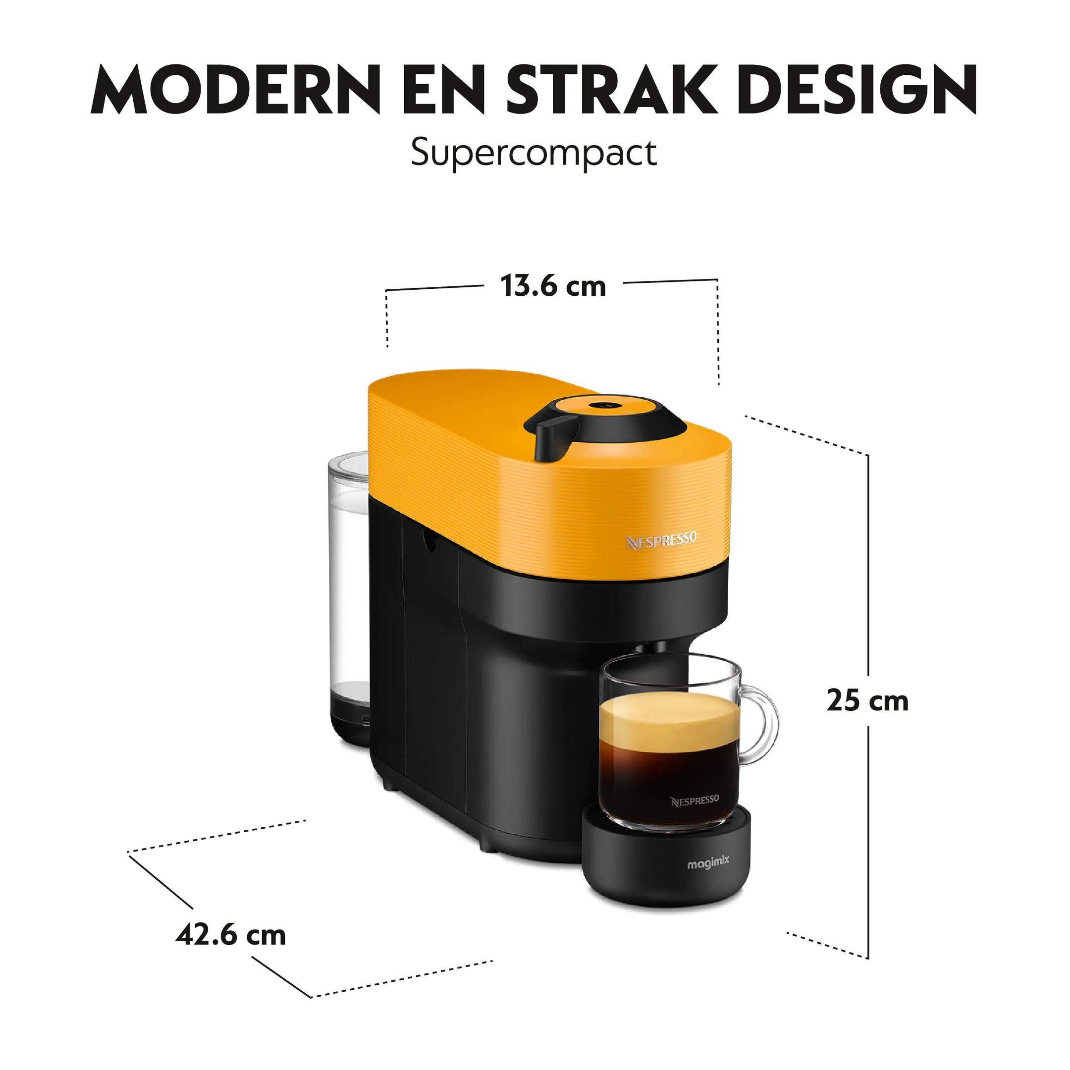 Koffiemachine Nespresso Vertuo Pop, Mango Yellow