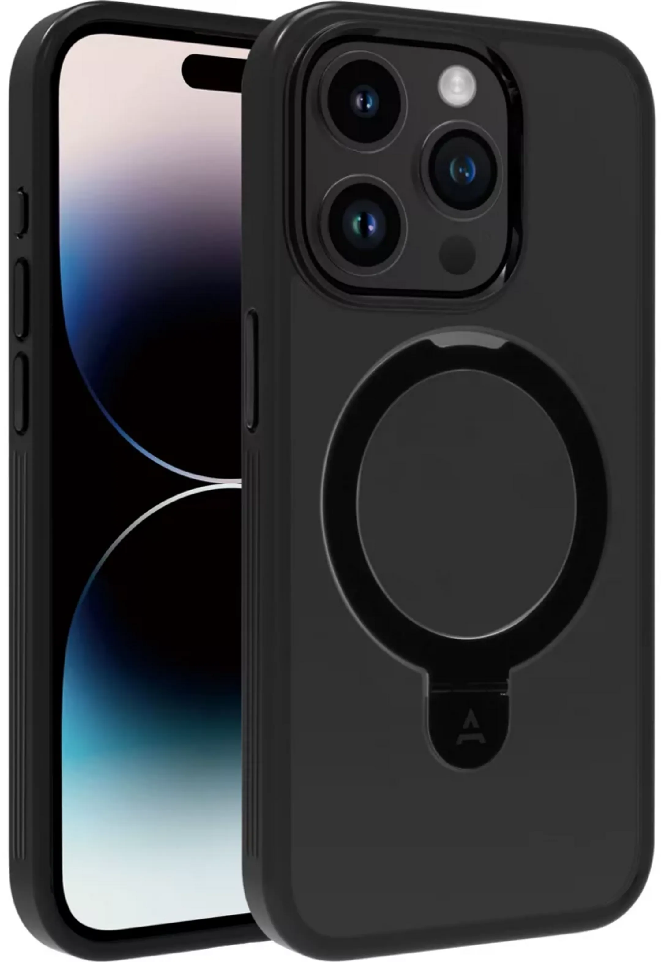 2 in 1 MagSafe cover voor iPhone 15 Pro - Zwart