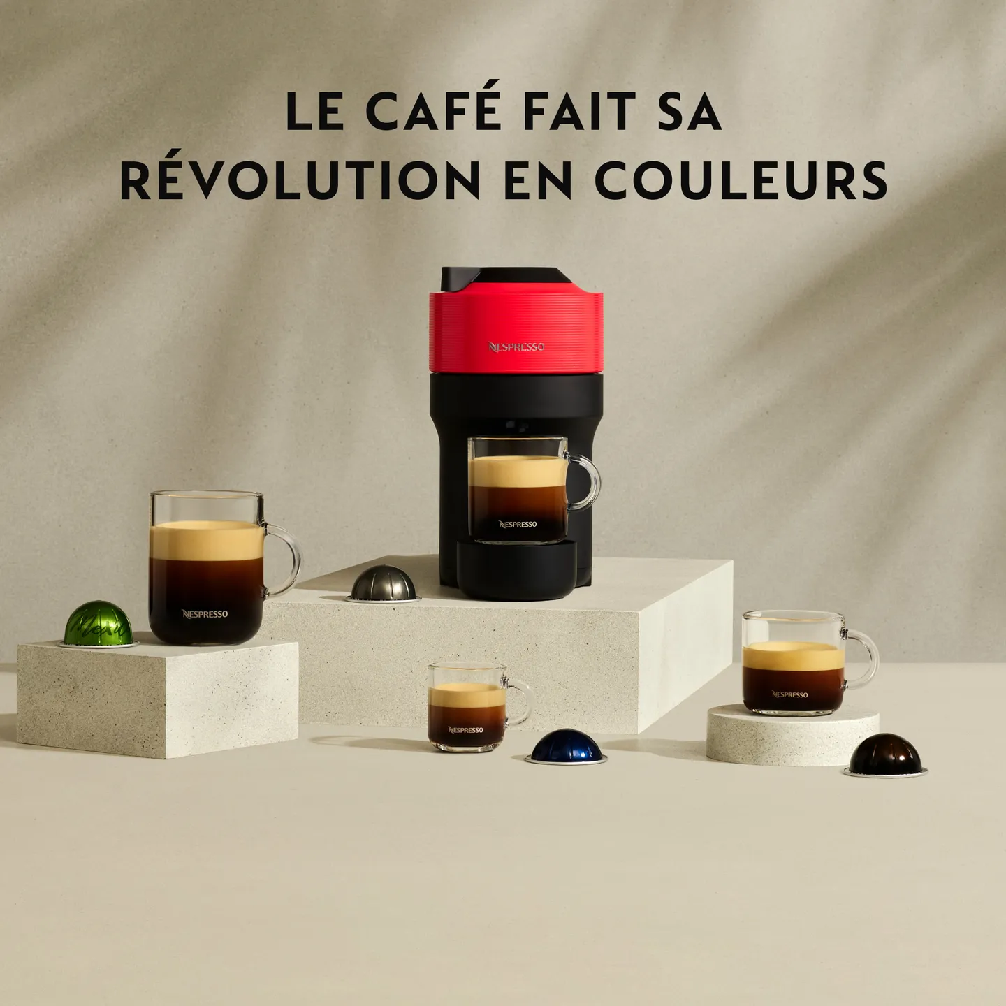 Krups Machine à café Nespresso Vertuo Pop, Spicy Red Livré demain