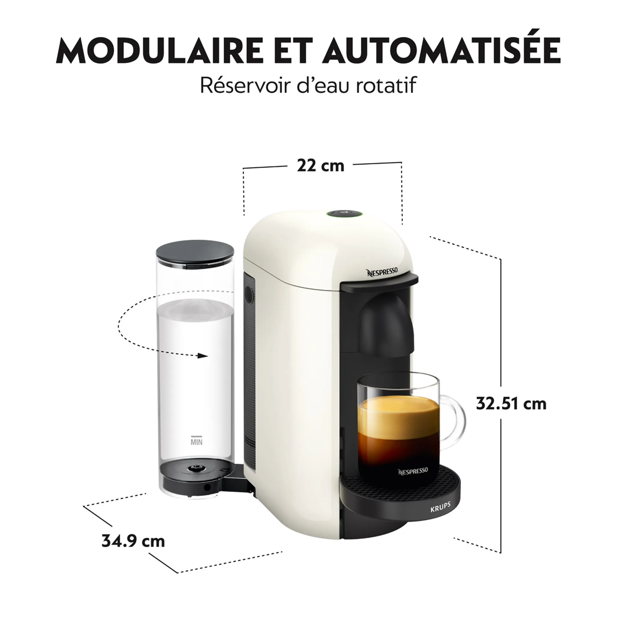 Krups Machine à café Nespresso Vertuo Plus YY4151FD, Blanc image