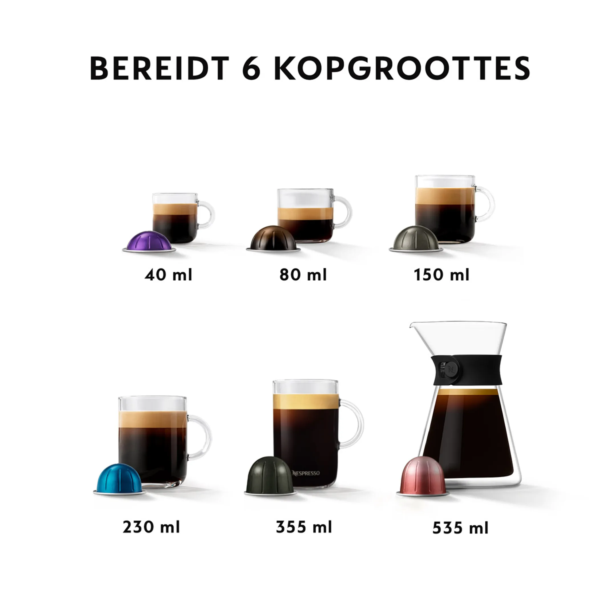 Krups Nespresso Vertuo Next koffiemachine, Matt Black image
