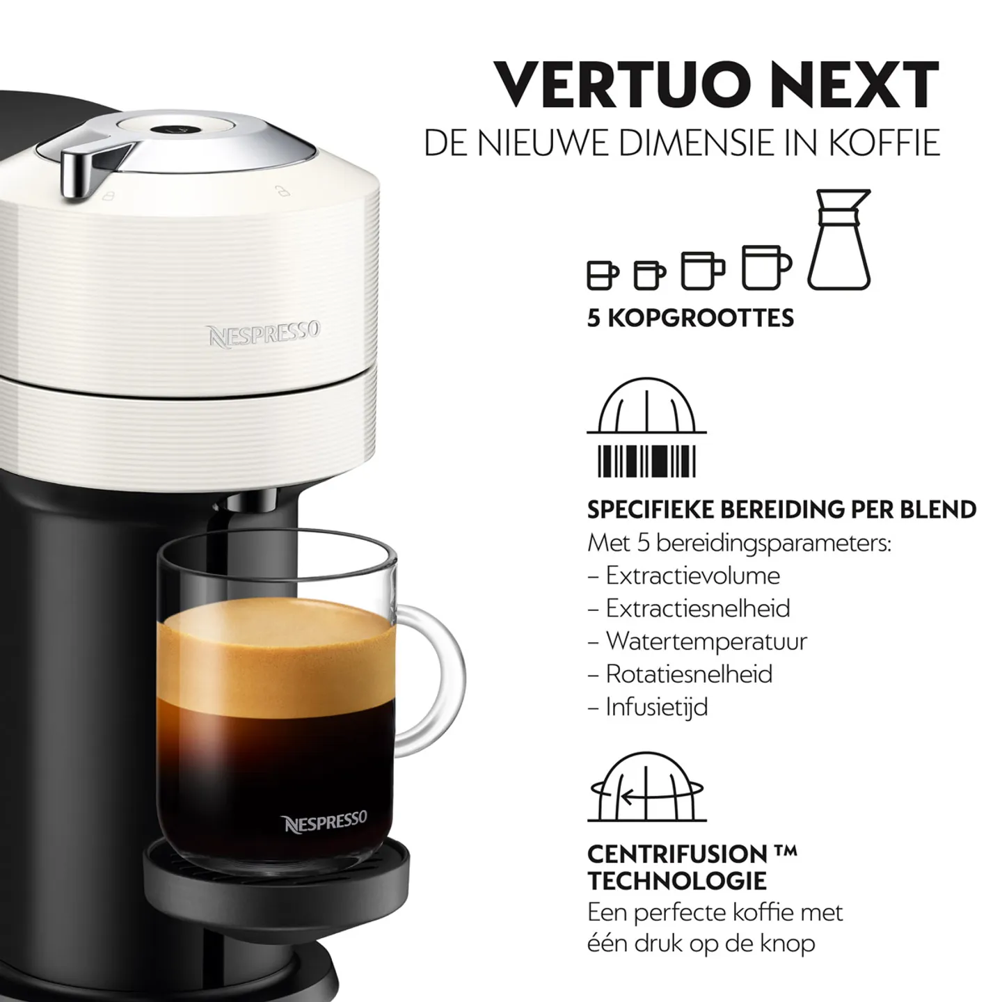 Magimix Koffiemachine Nespresso Vertuo Next White, 11706B Bestel nu, in huis