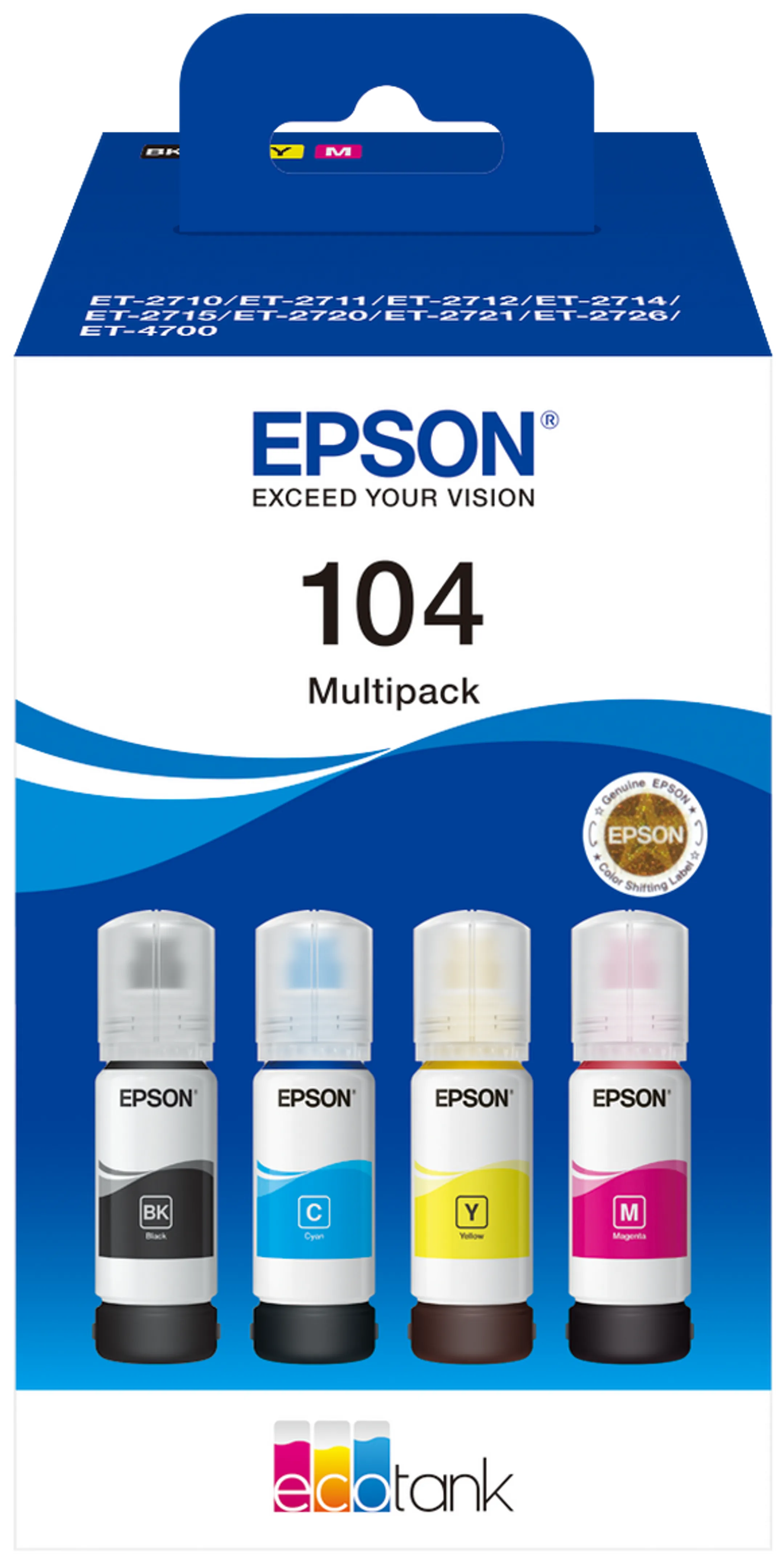 Bundle product Multipack EcoTank 104 Zwart + 3 kleuren