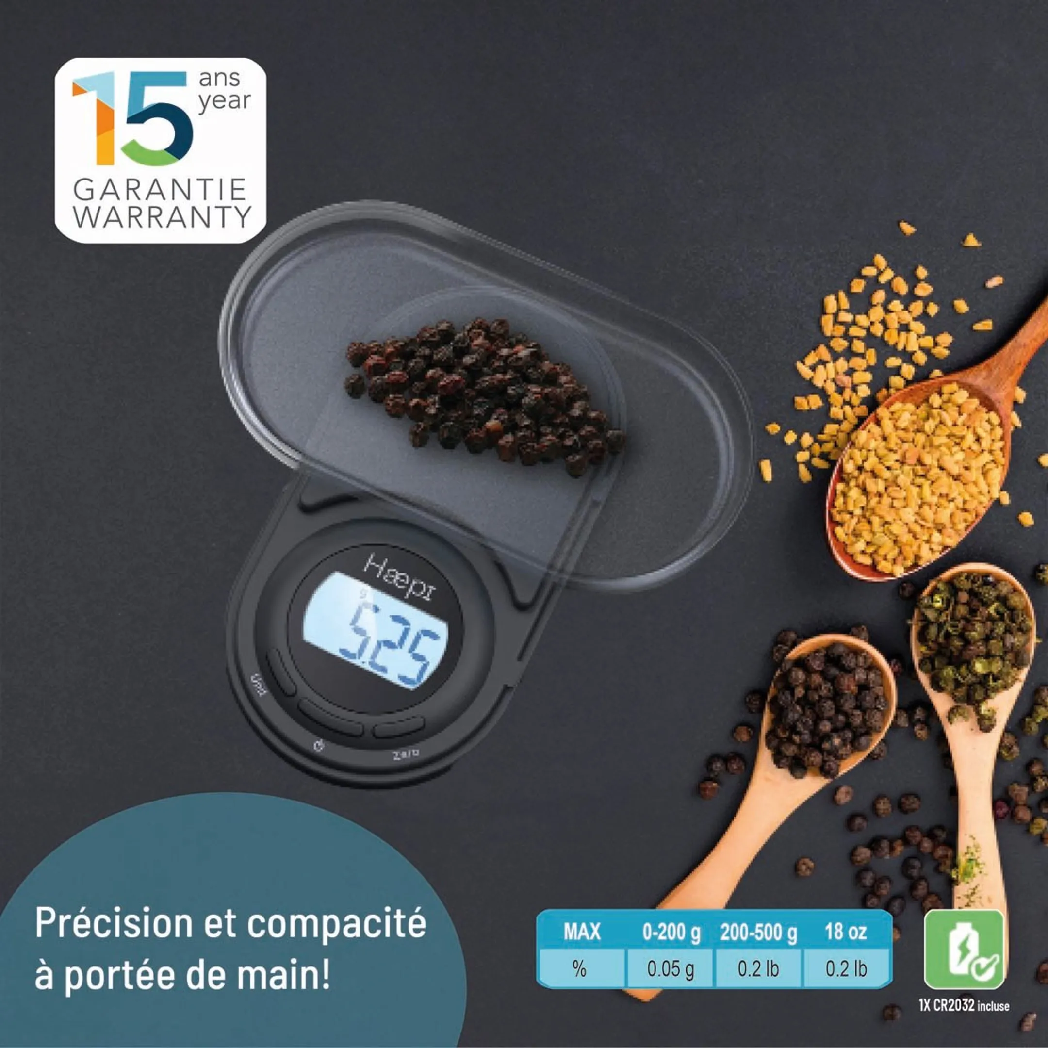 HAEPI Precieze Compacte Weegschaal, Incl. Batterijen image