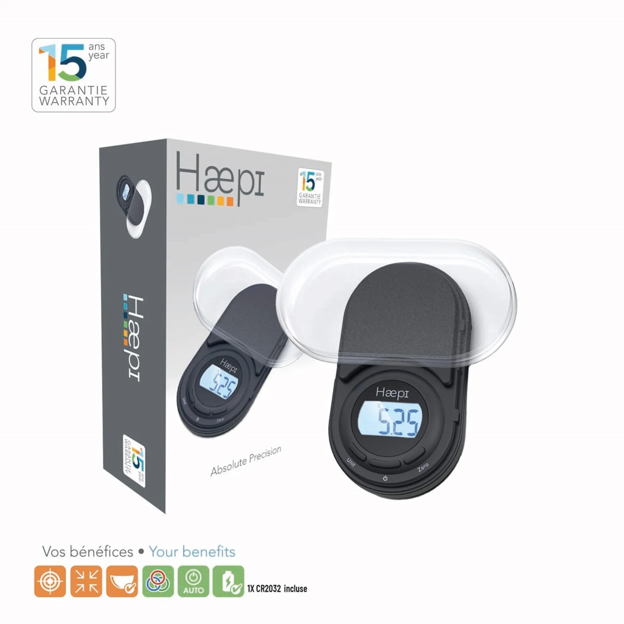 HAEPI Precieze Compacte Weegschaal, Incl. Batterijen image