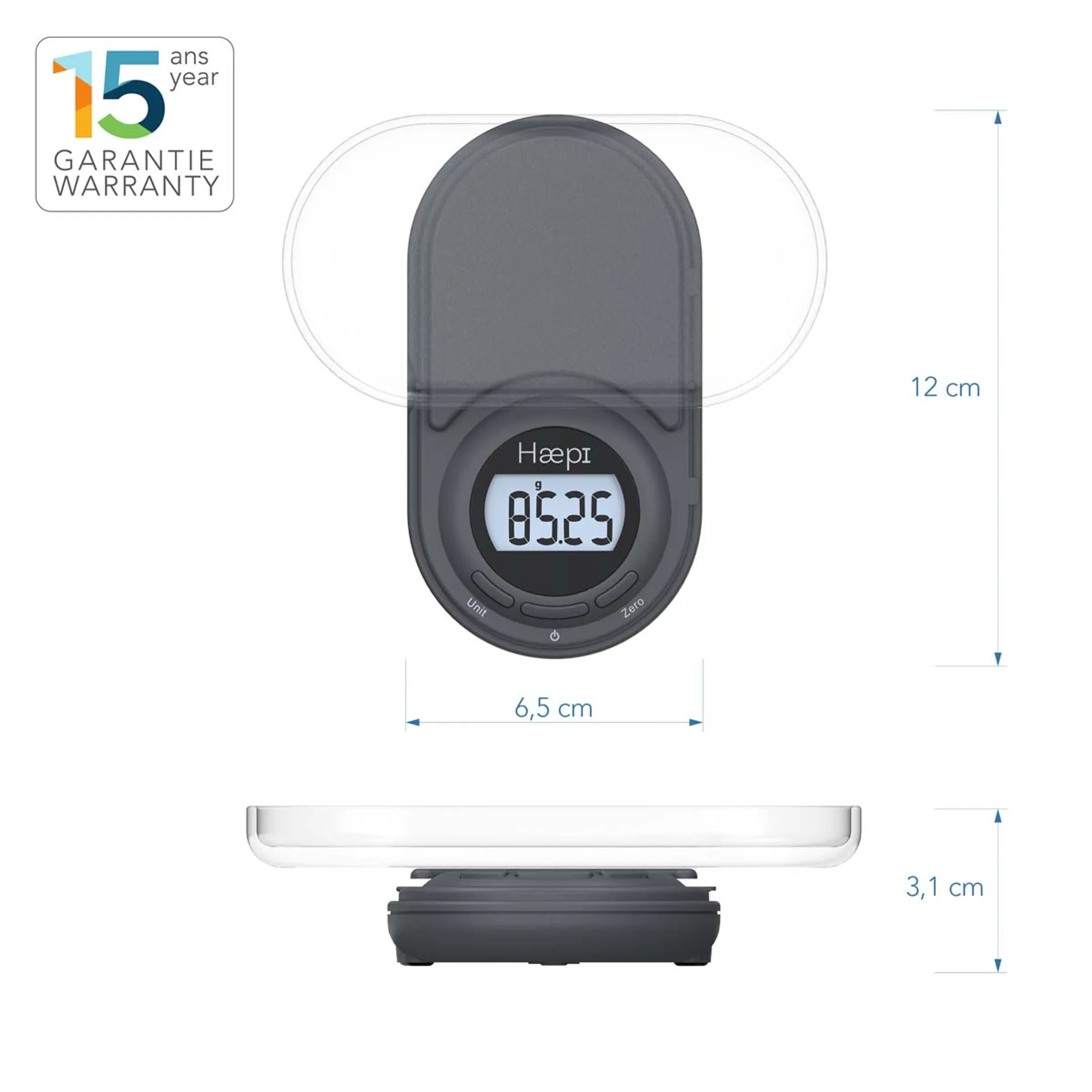 HAEPI Precieze Compacte Weegschaal, Incl. Batterijen image