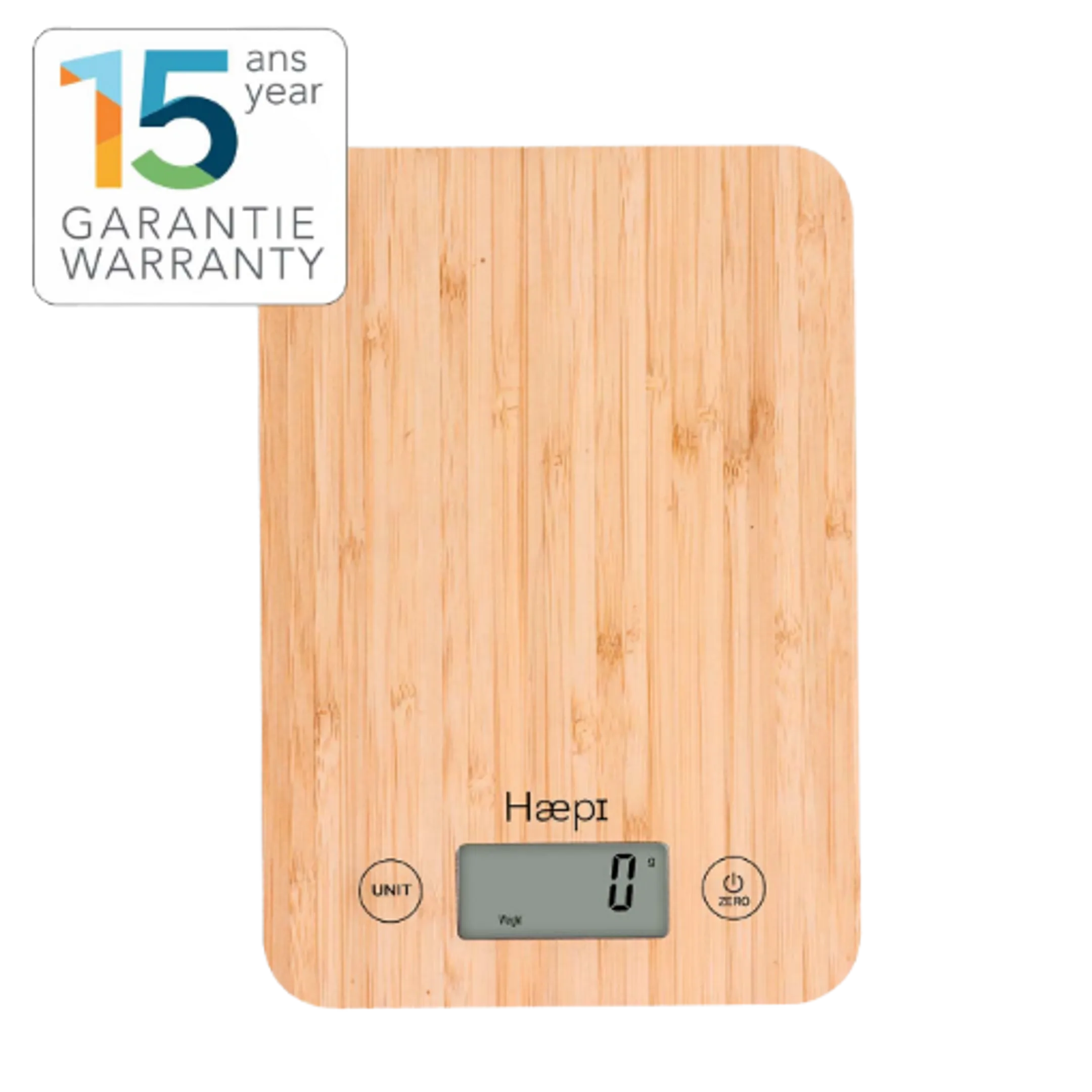Balance Cuisine Bambou 5kg, Tare, Piles incluses