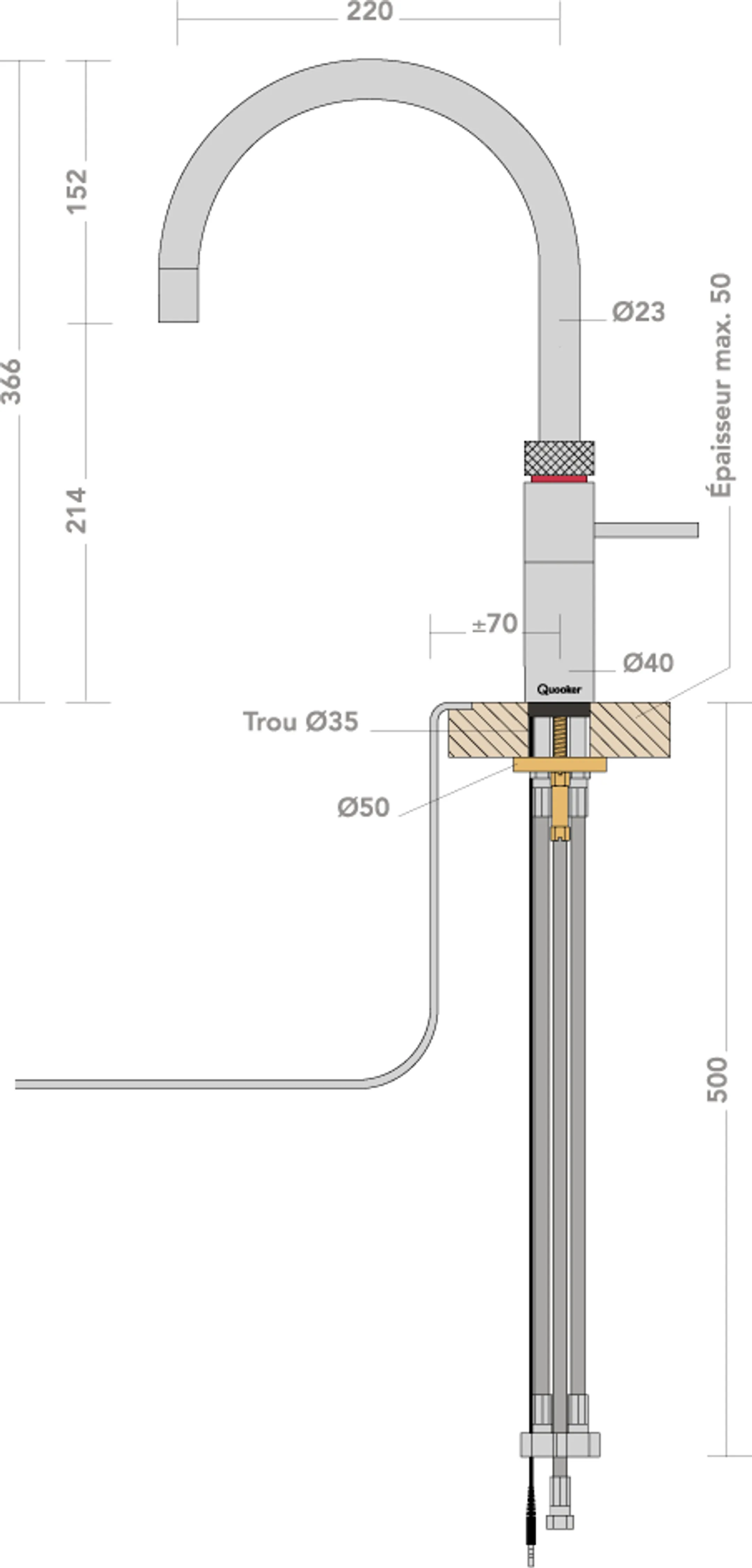 QUOOKER Fusion Round acier inoxydable + PRO3  image