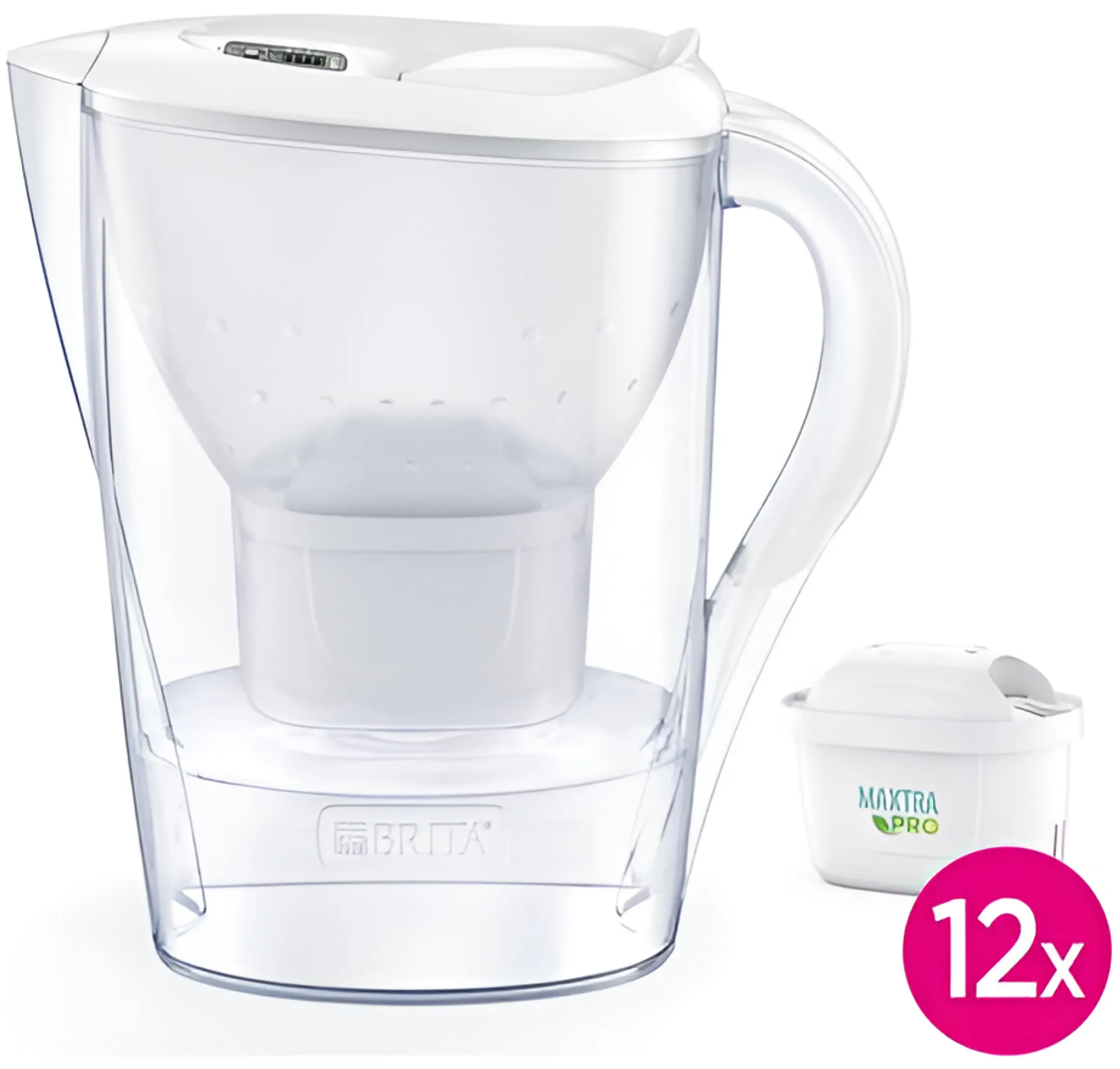 Brita Pack carafe filtrante Marella Cool white + 12 MAXTRA PRO ALL-IN-1 cartouches filtrantes image
