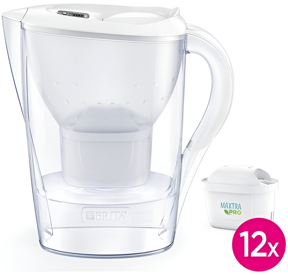 Marella Waterfilterkan 2.4L - Cool White  - Incl. 12 Maxtra Pro Waterfilters