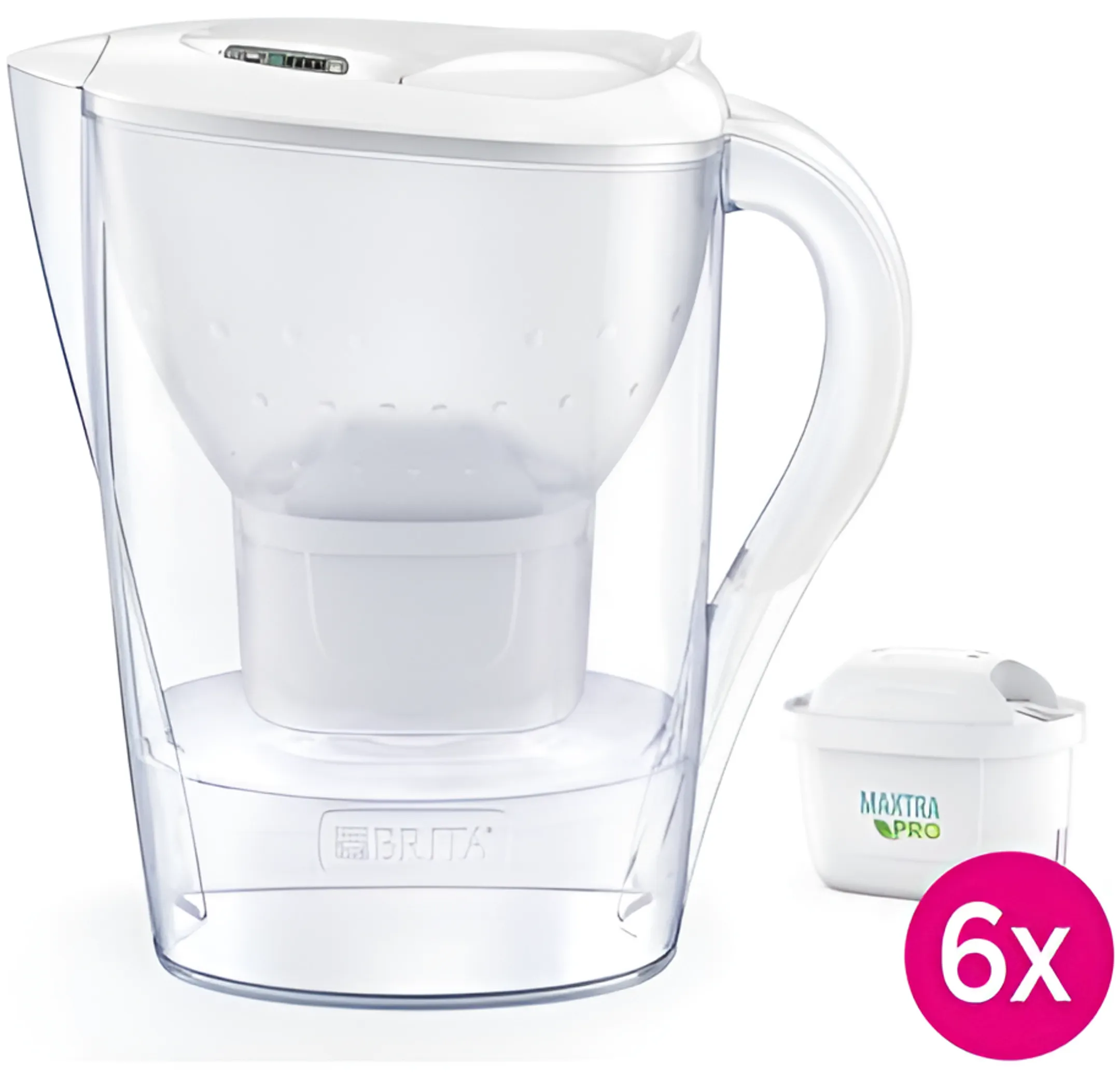 Brita Pack carafe filtrante Marella Cool white + 6 MAXTRA PRO ALL-IN-1 cartouches filtrantes image