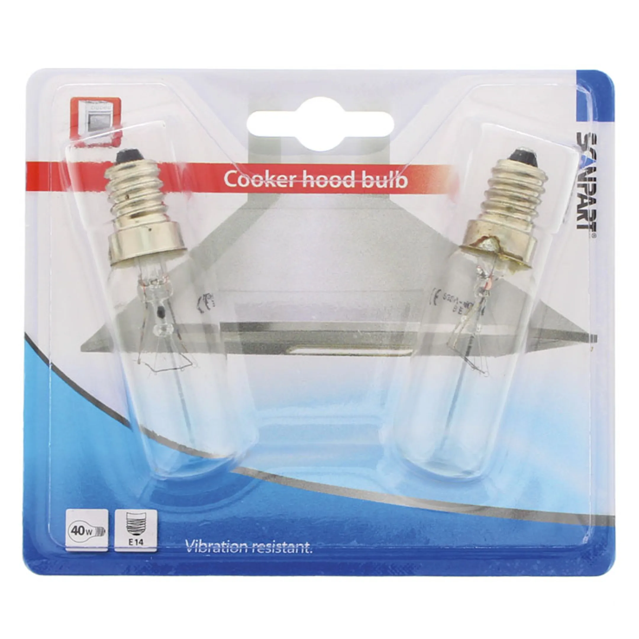 Scanpart afzuigkaplamp E14 40W 410Lm buis 2-pack image