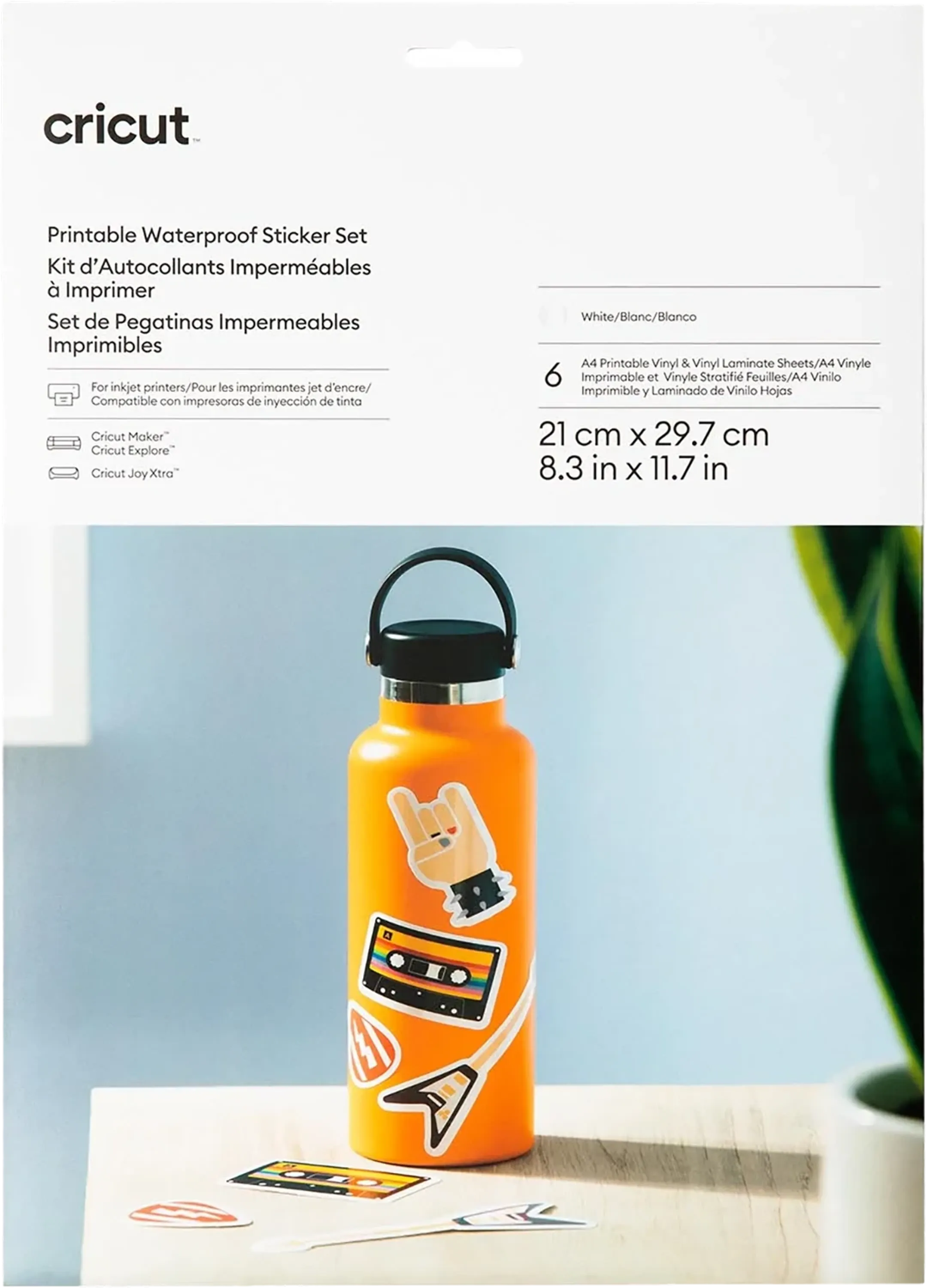 Bundle product Waterbestendige Stickerset - Wit - A4 (6 vellen)