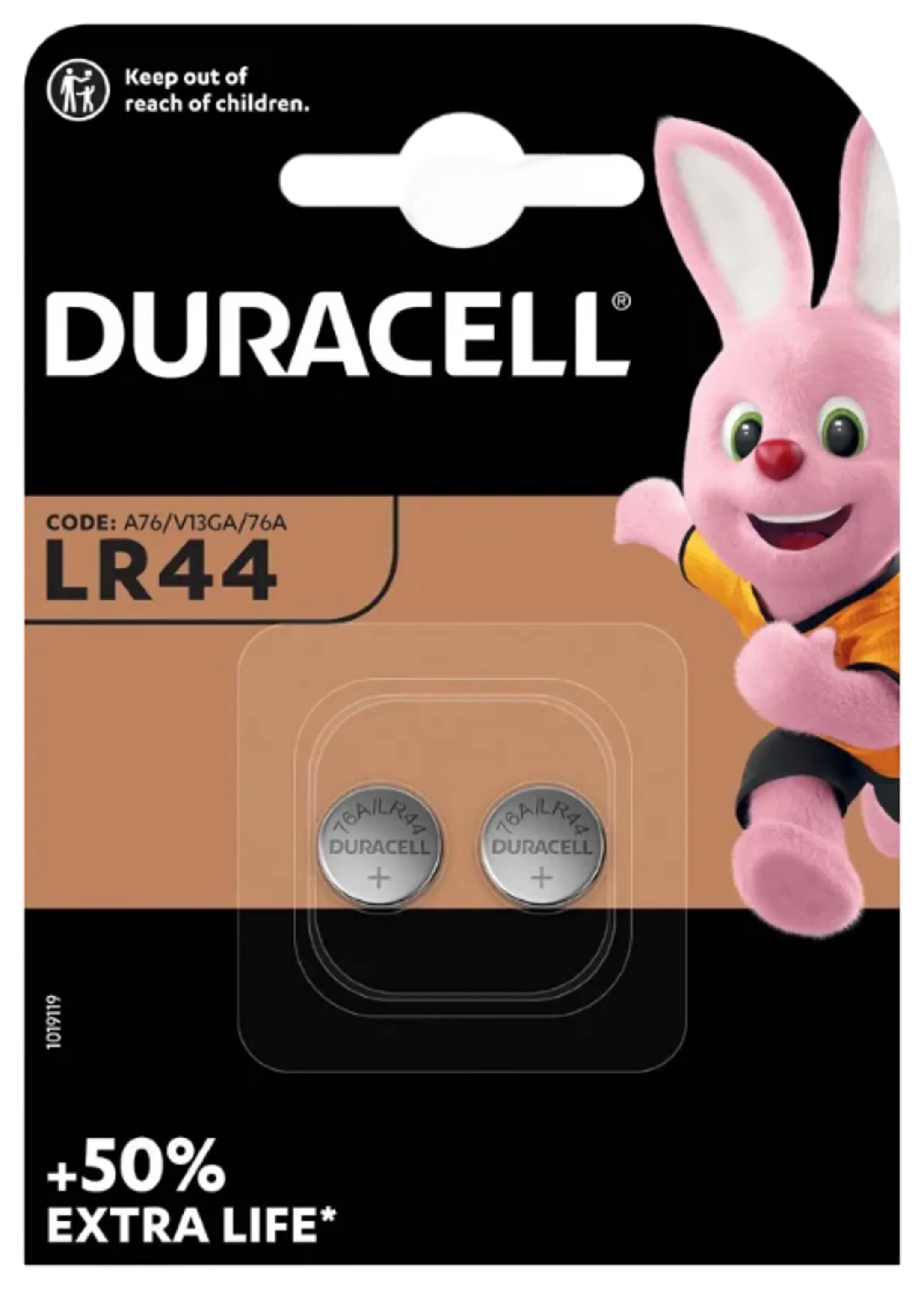 Piles bouton alcaline LR44 - 2 pièces