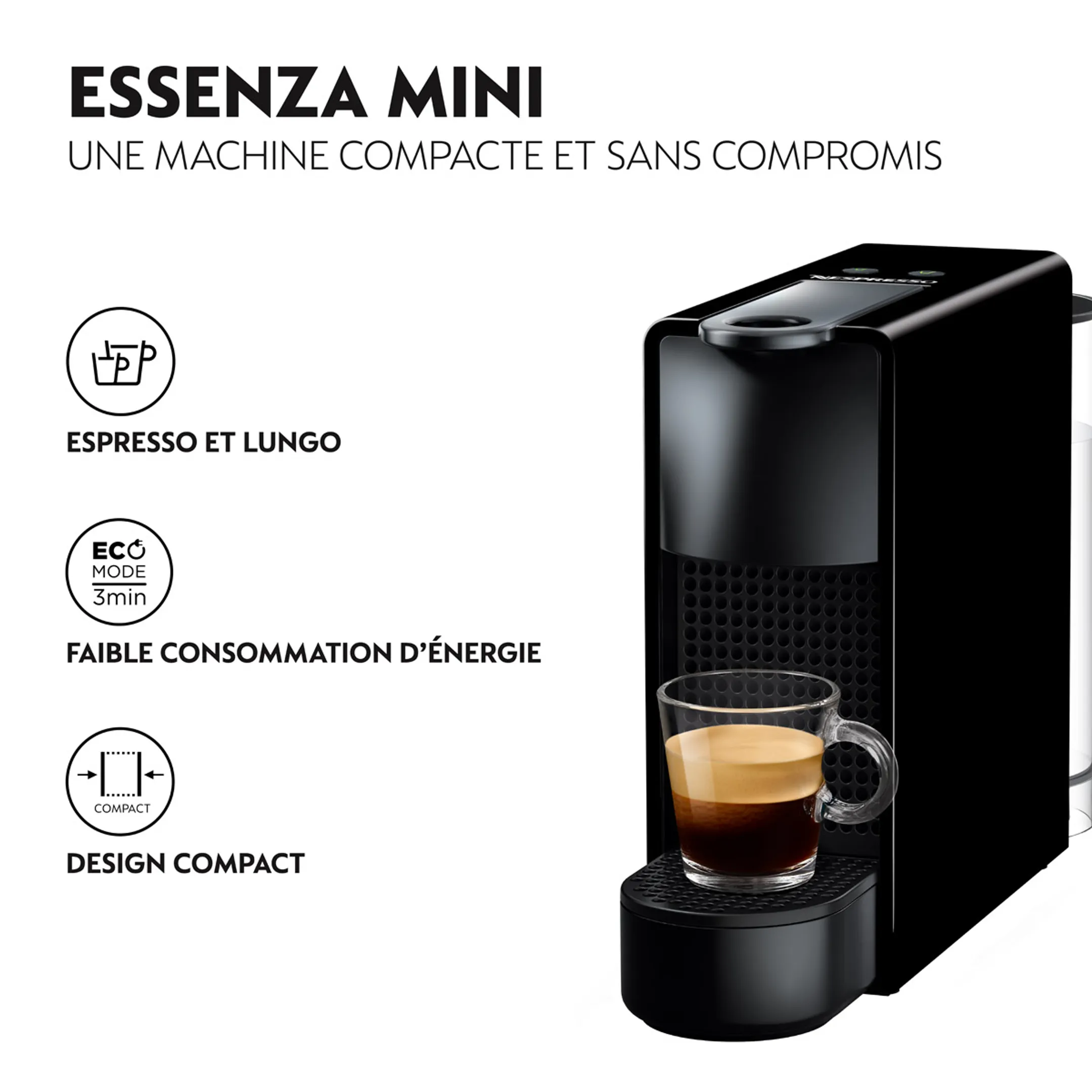 Krups Machine à café Nespresso Essenza Mini XN110810, Piano Black image