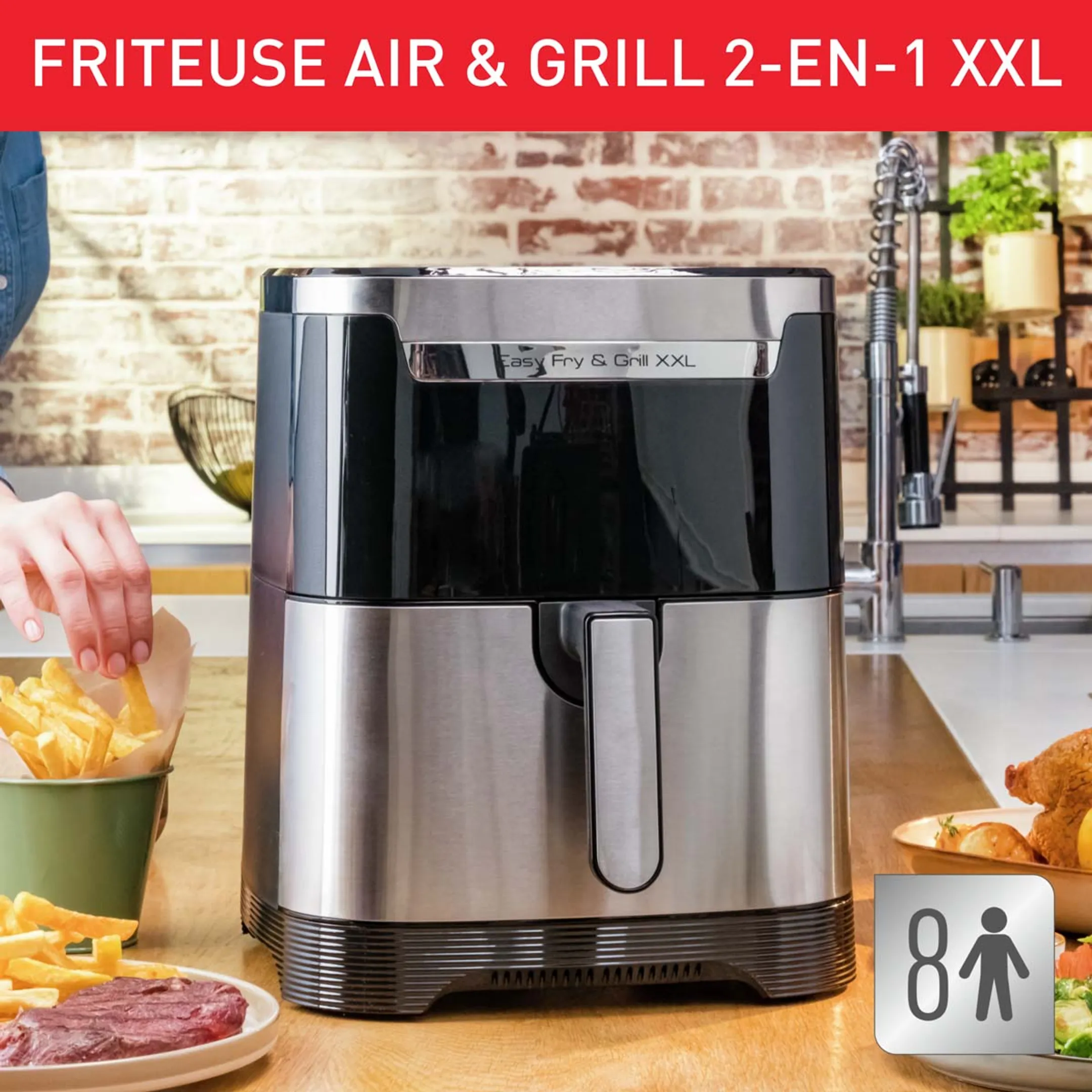 Moulinex Airfryer Easy Fry & Grill XXL Inox EZ801D10 image
