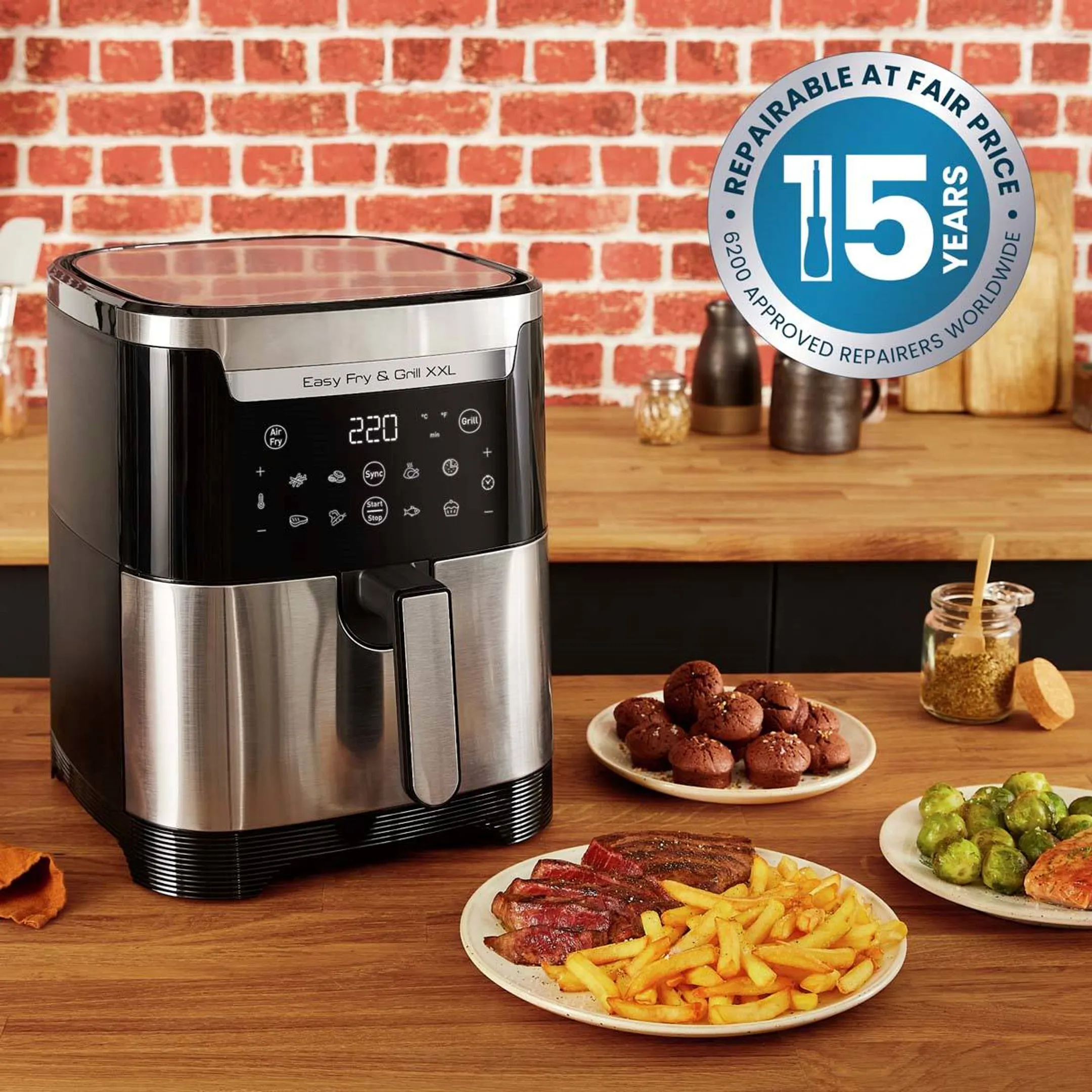 Moulinex Airfryer Easy Fry & Grill XXL Inox EZ801D10 image