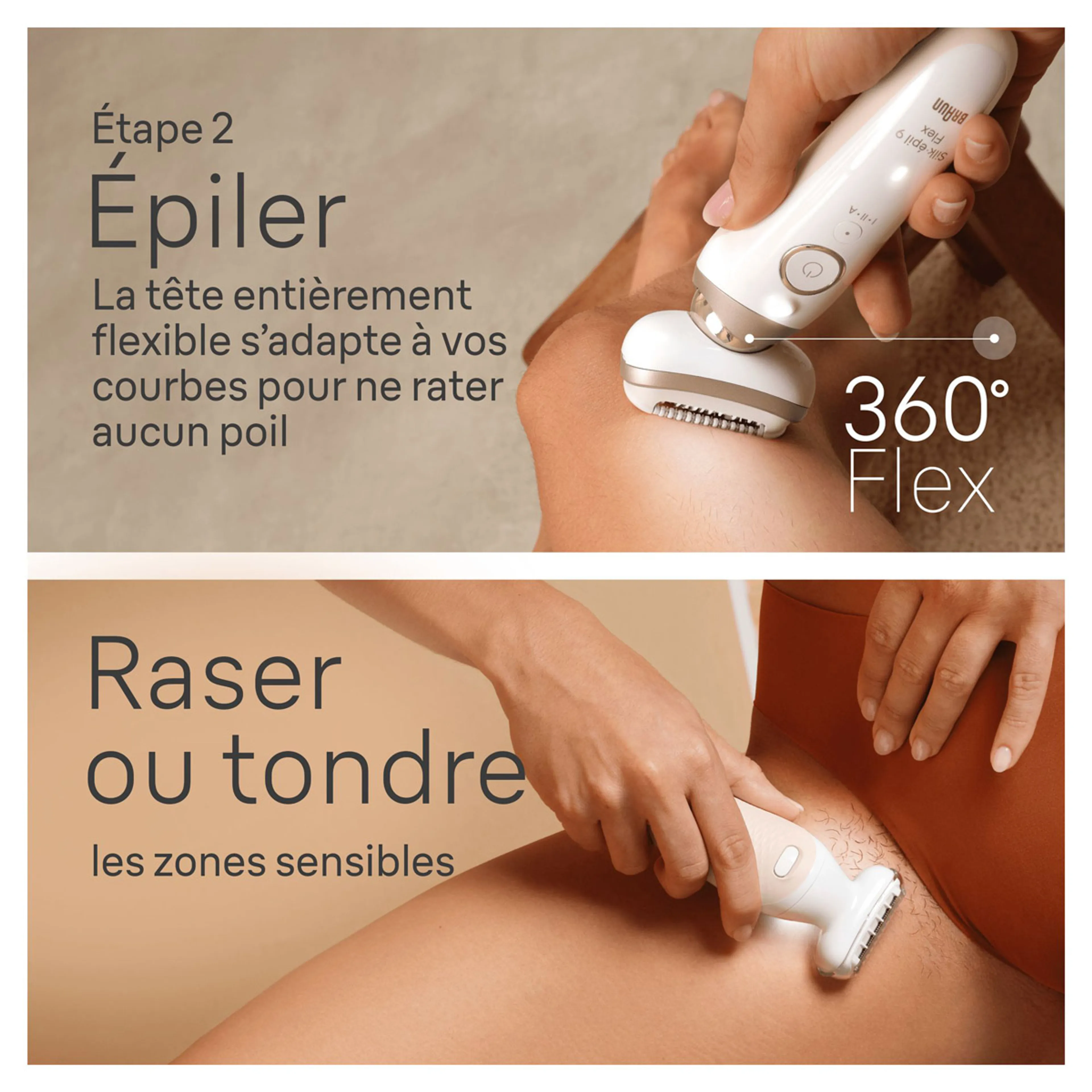 Braun Braun Silk-épil 9 Flex SkinSpa, Épilateur Pour Une Épilation Facile, 9-481 3D, Blanc/Doré image
